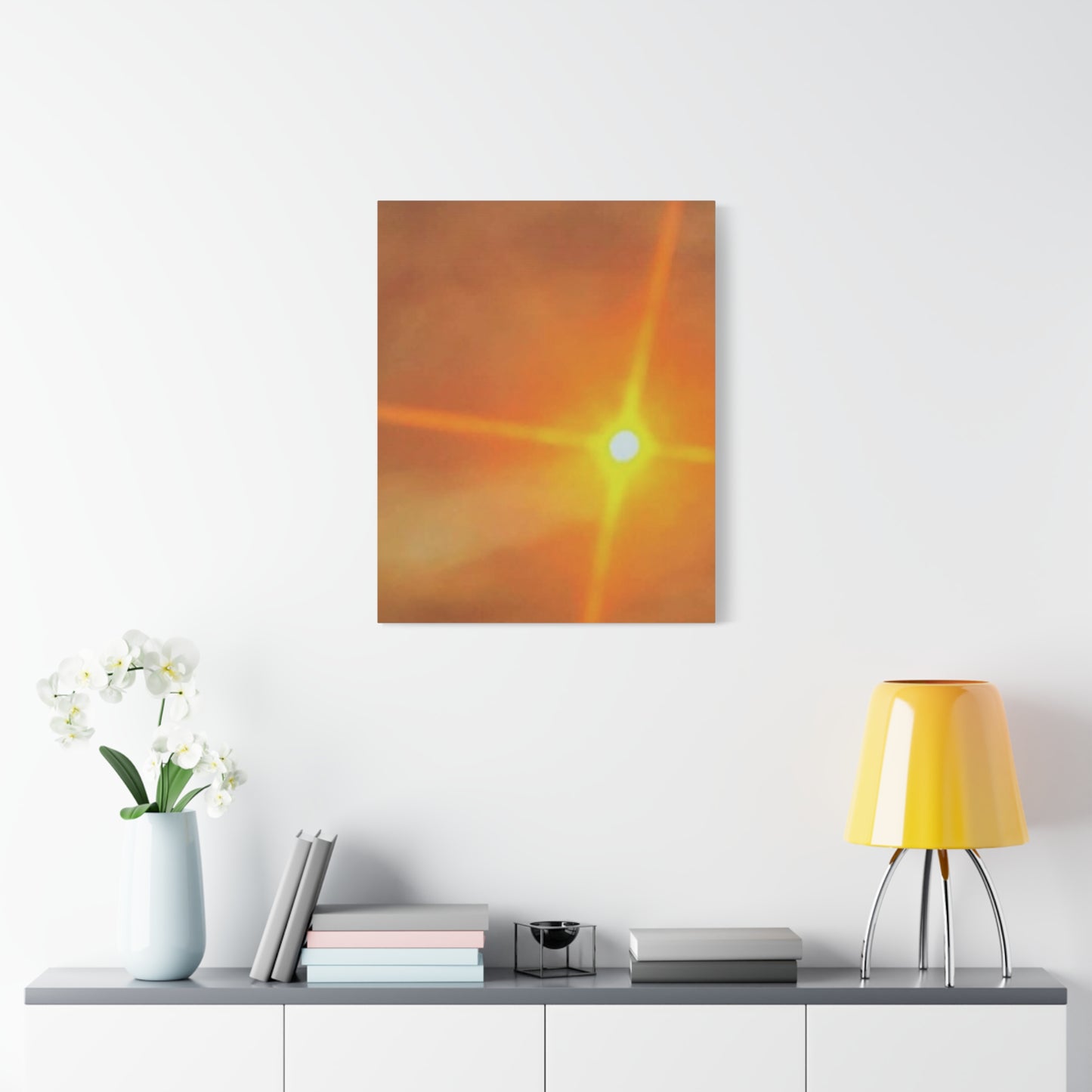 Sunburst Sunset Canvas Print — Warm Abstract Wall Art