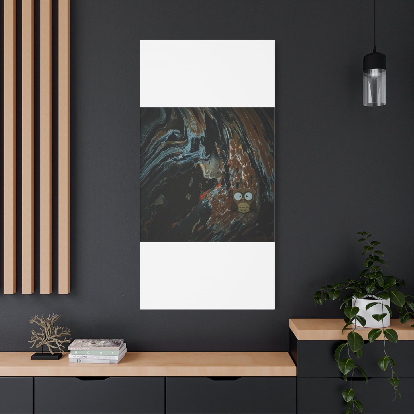 Abstract Swirl Owl Matte Canvas Print
