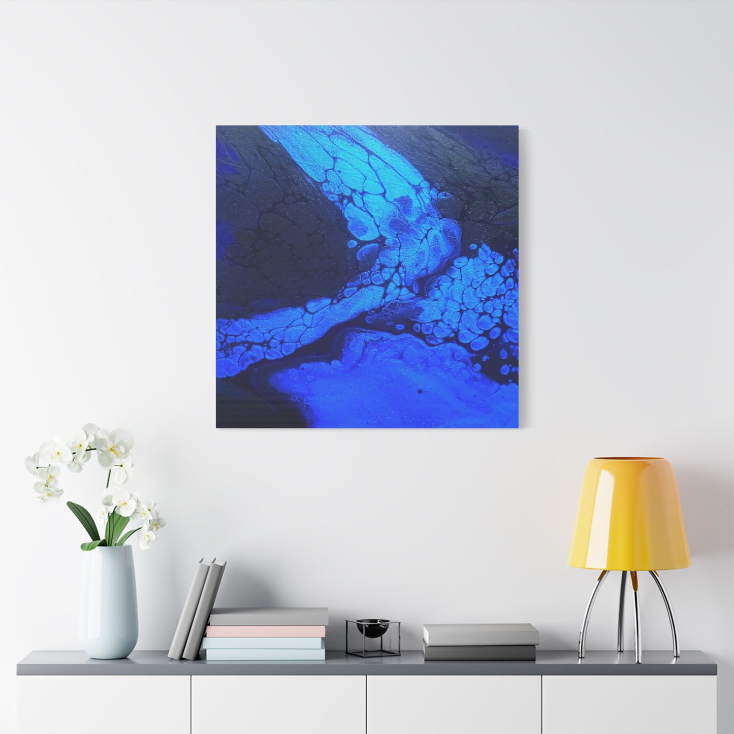 Abstract Blue Ocean Canvas Print — Matte Stretched Wall Art