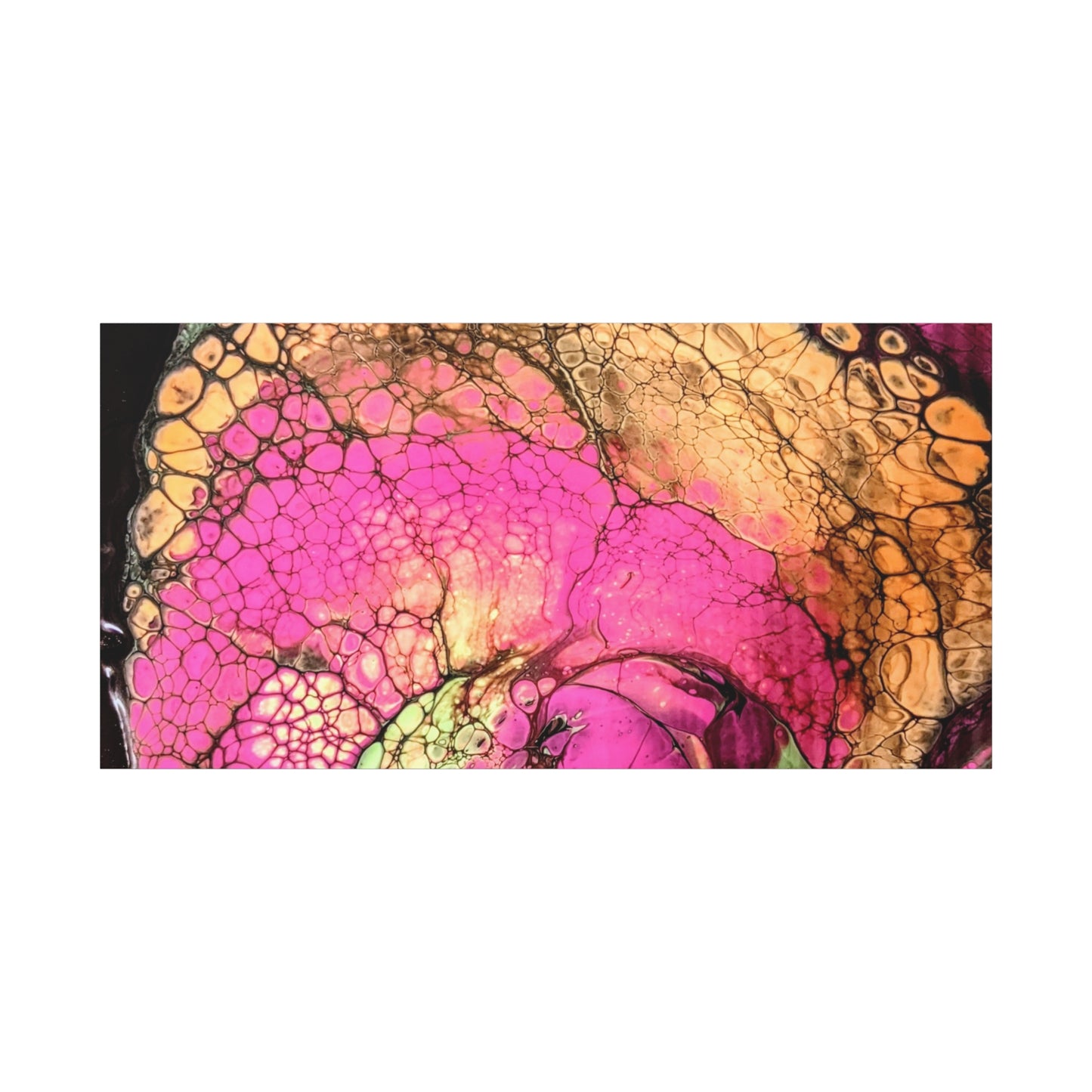 Abstract Pink & Gold Fluid Art Canvas