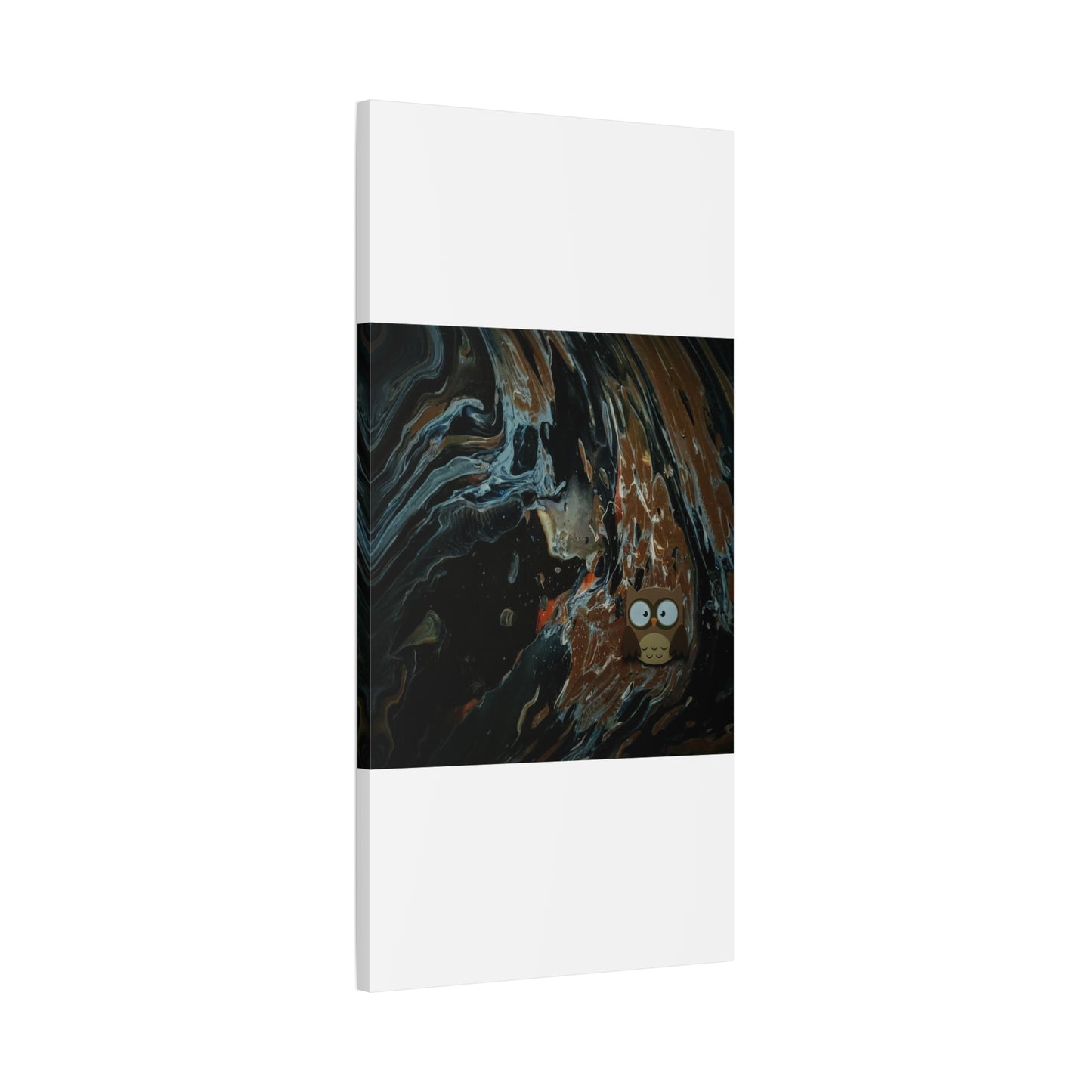 Abstract Swirl Owl Matte Canvas Print
