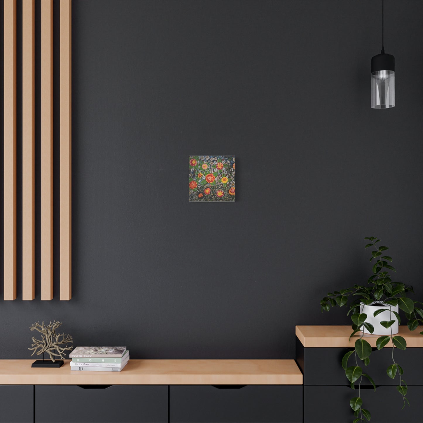 Urban_gardening-04 - Floral Pop Matte Stretched Canvas – Colorful Hand-Painted Garden Wall Art