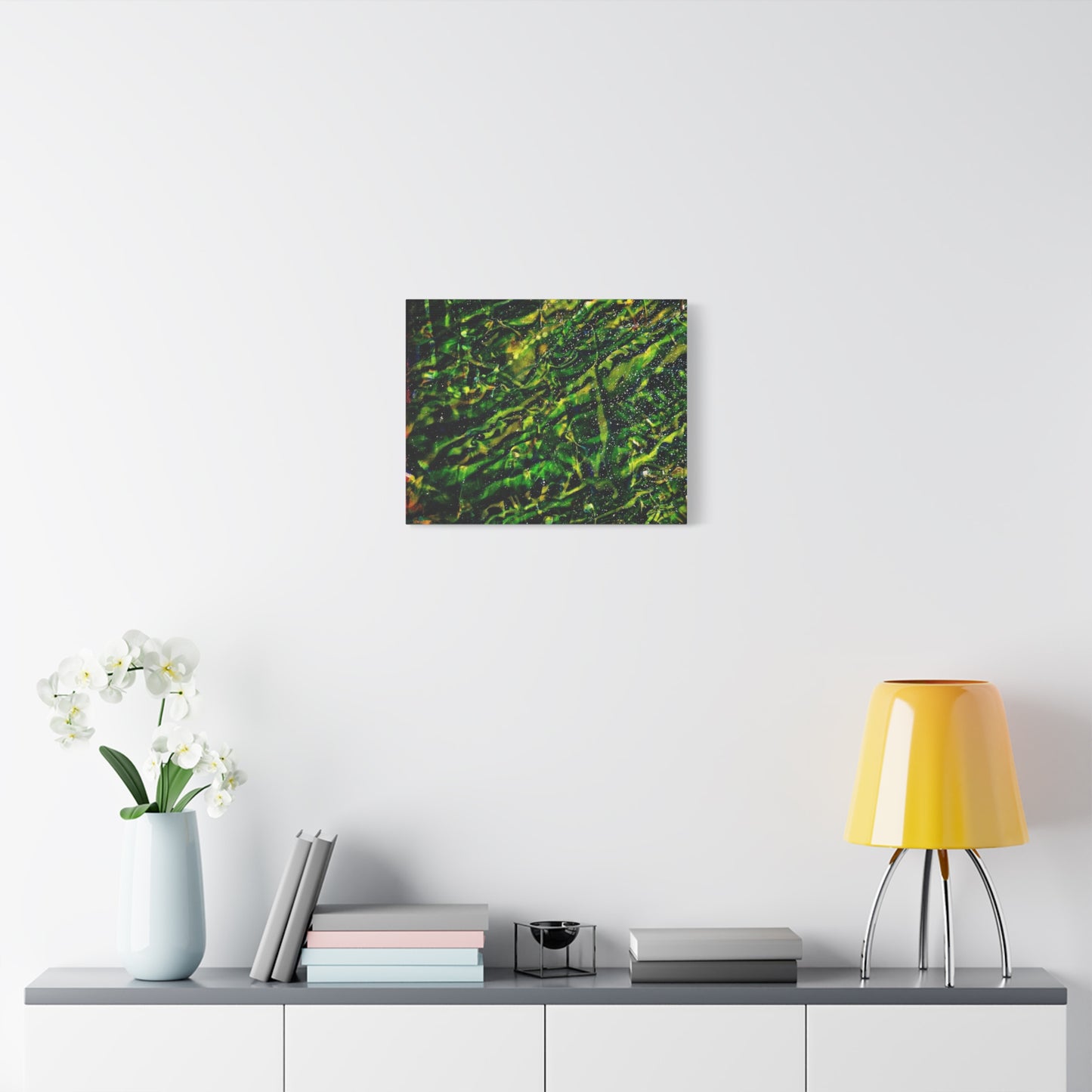Confessions - Abstract Green Texture Canvas - Matte Stretched Wall Art