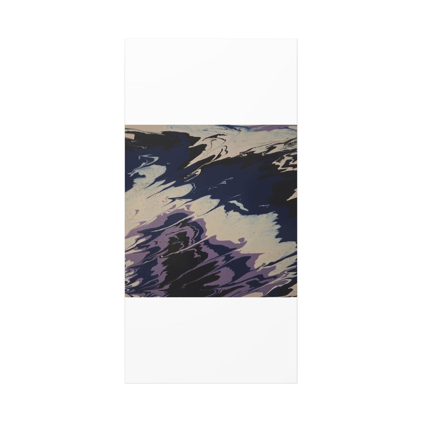 Abstract Navy & Lavender Wave Matte Stretched Canvas (1.25")