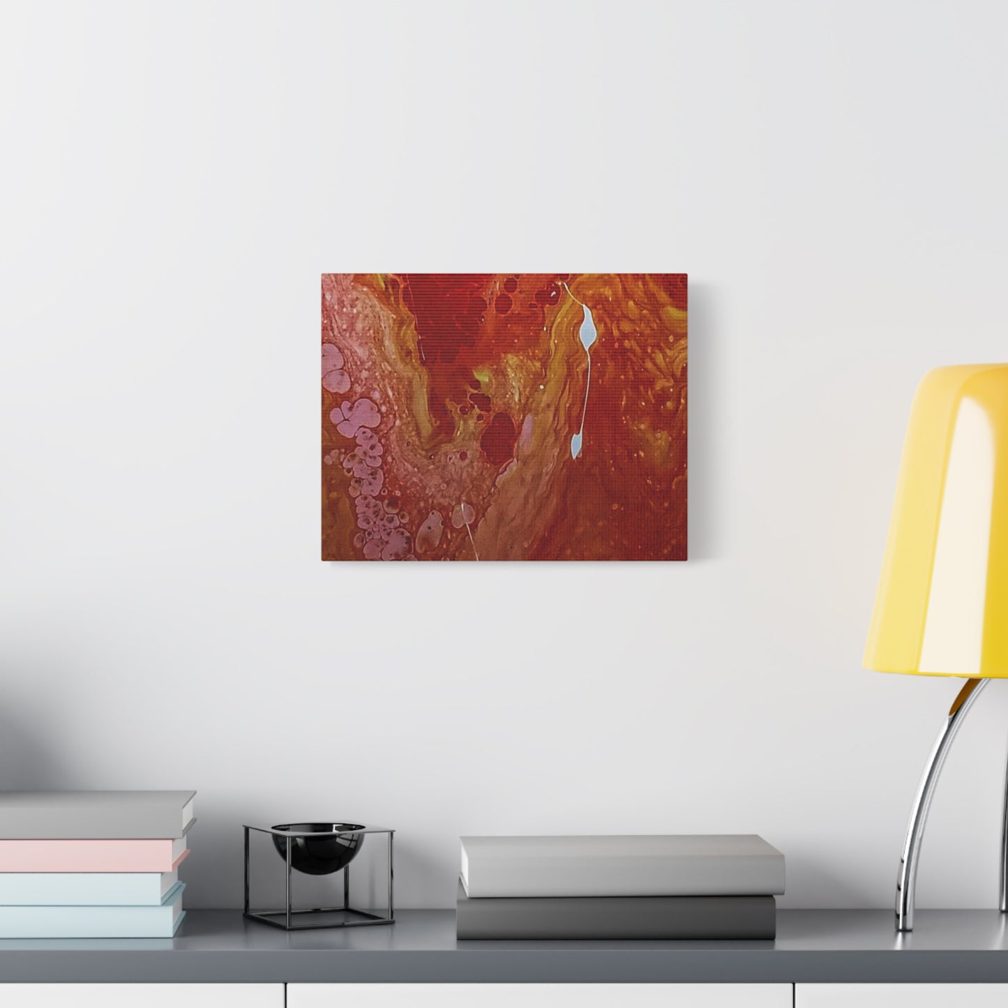 Abstract Red Fluid Art Canvas Print — Matte Stretched Wall Art