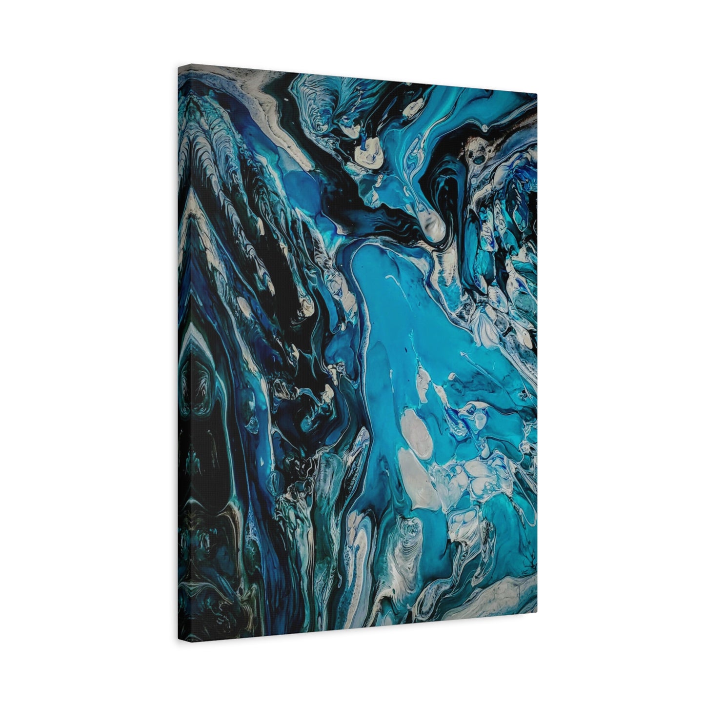 Blue Ocean Abstract Matte Canvas Print — Stretched Wall Art