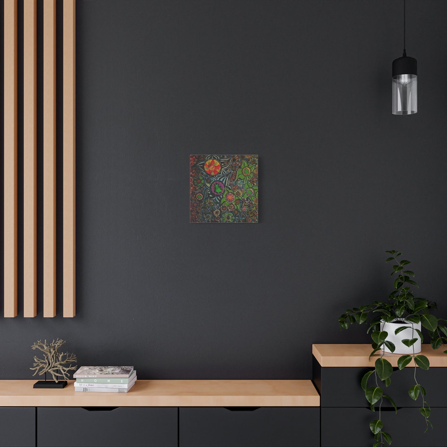 Urban_gardening-03 - Psychedelic Floral Canvas Print — Vibrant Abstract Garden Wall Art