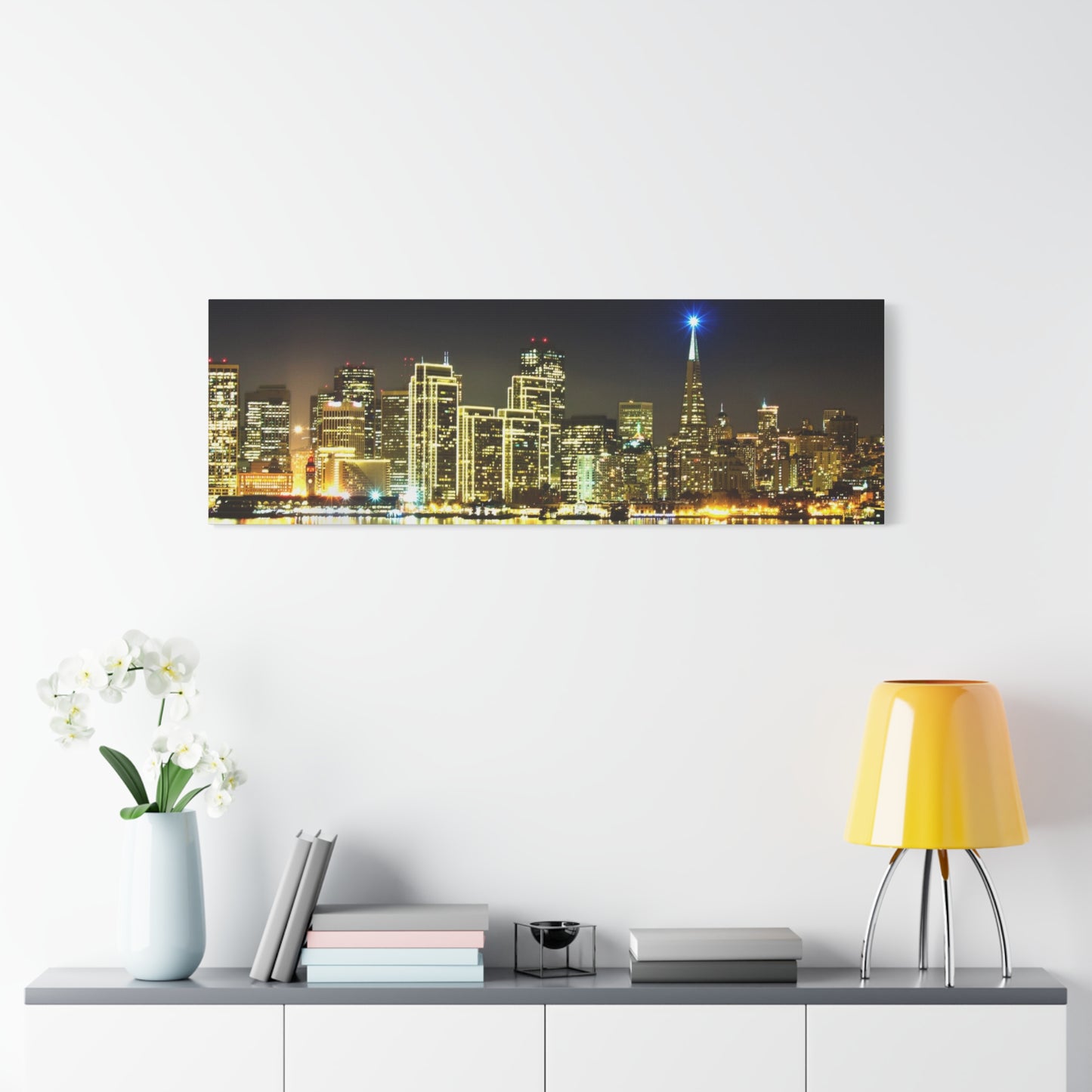 San Francisco Night Skyline Matte Canvas Print — Stretched 1.25"