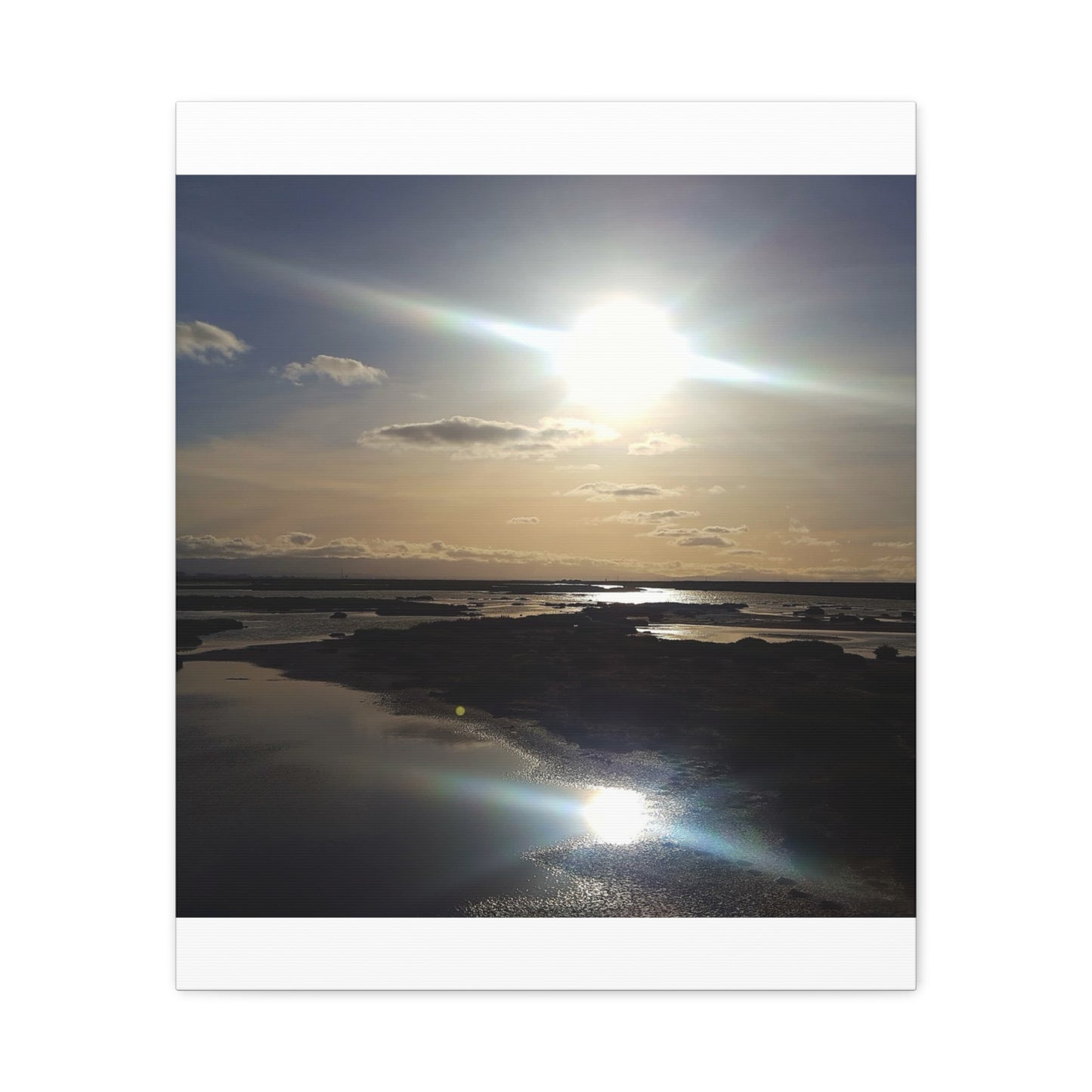 Sunlit Coastal Reflection (don edwards preserve)Canvas Print — Matte Stretched Wall Art