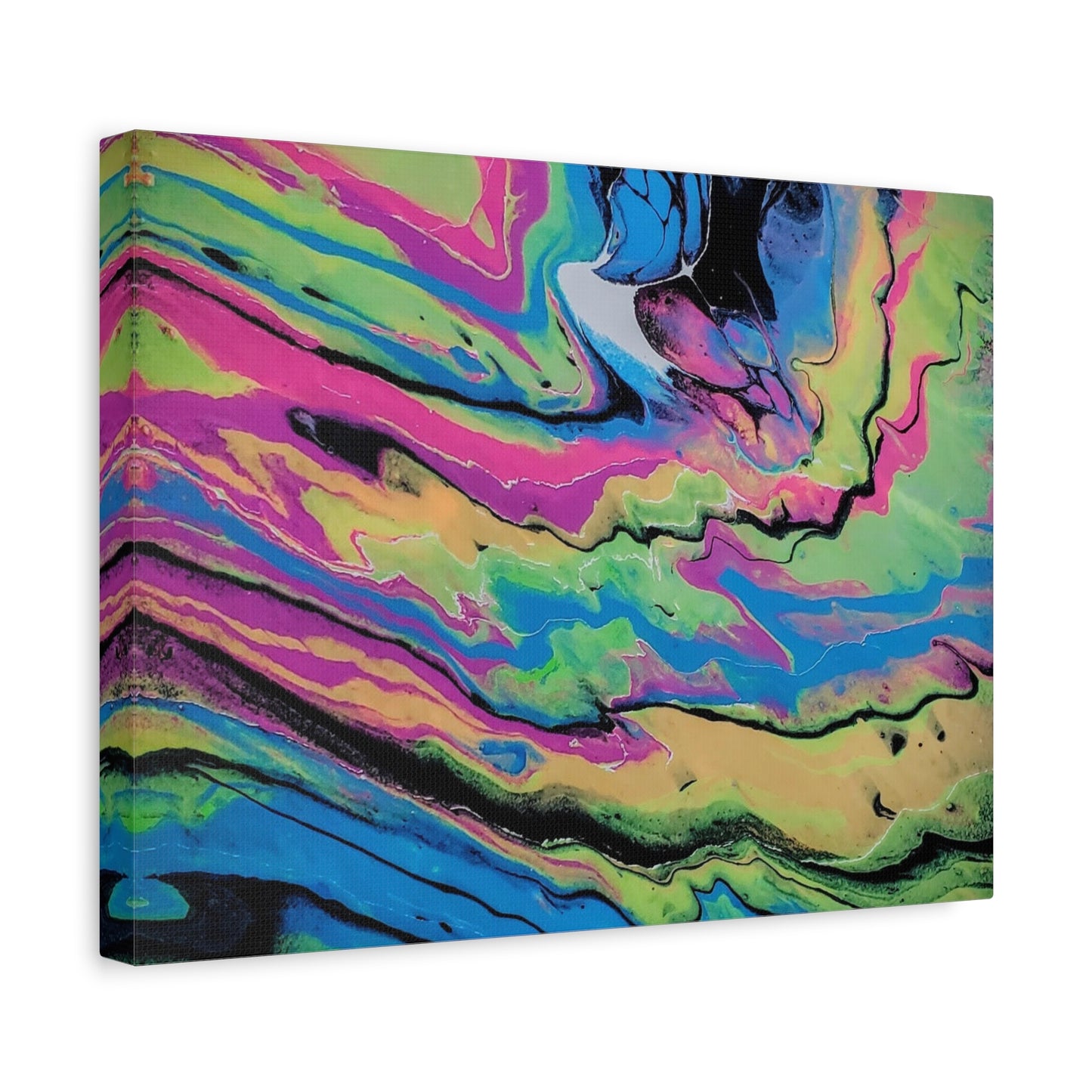 Abstract Neon Fluid Art Canvas Print — Vibrant Psychedelic Wall Decor