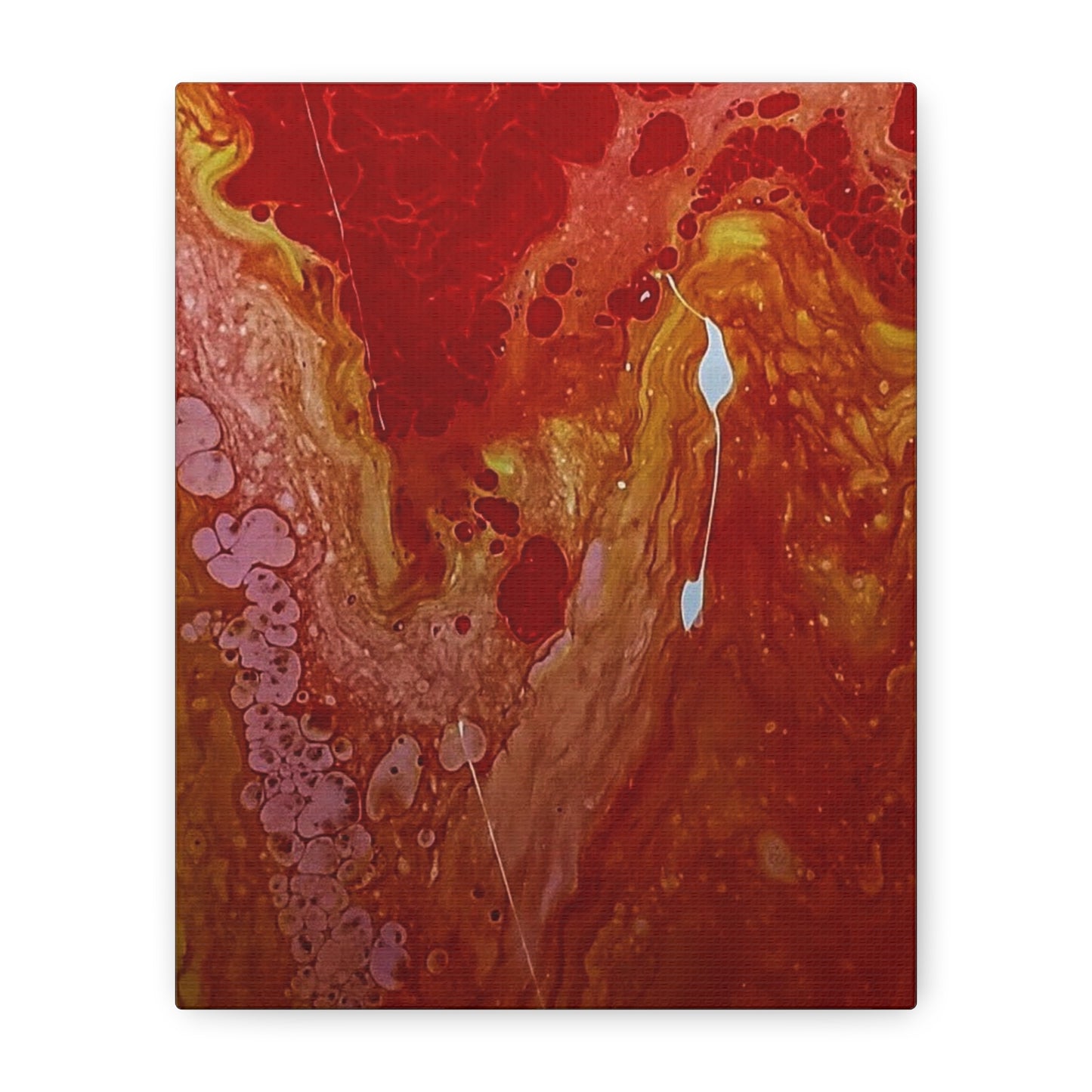 Abstract Red Fluid Art Canvas Print — Matte Stretched Wall Art