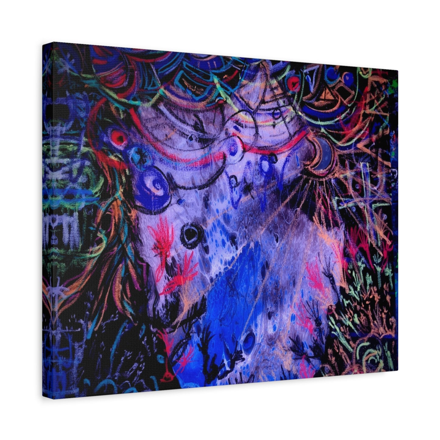 soul_extractions - Abstract Neon Canvas Art - Vibrant Psychedelic Wall Decor