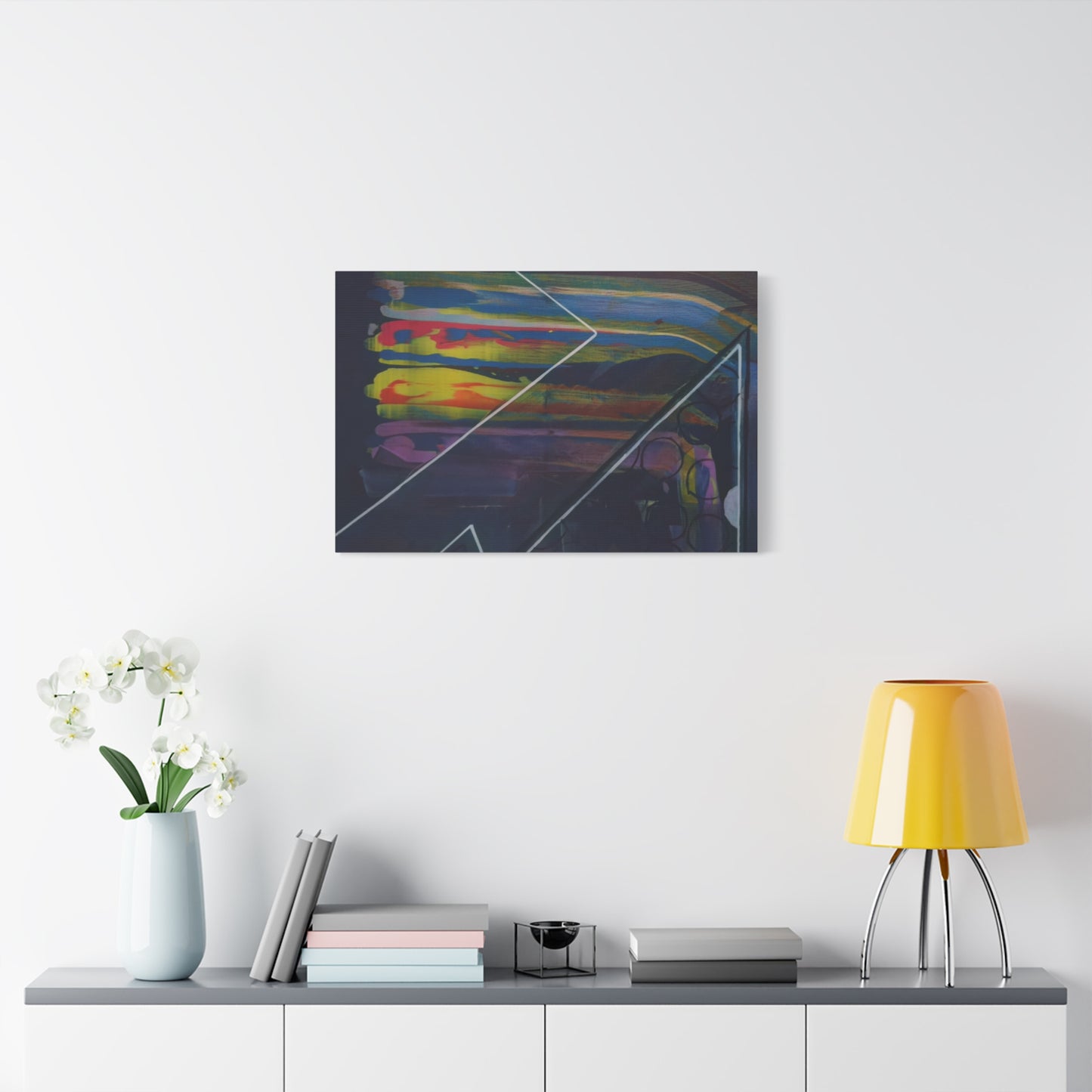 Abstract Geometric Canvas Art - 2025 astronomy – Colorful Drip Triangle Stretched Canvas