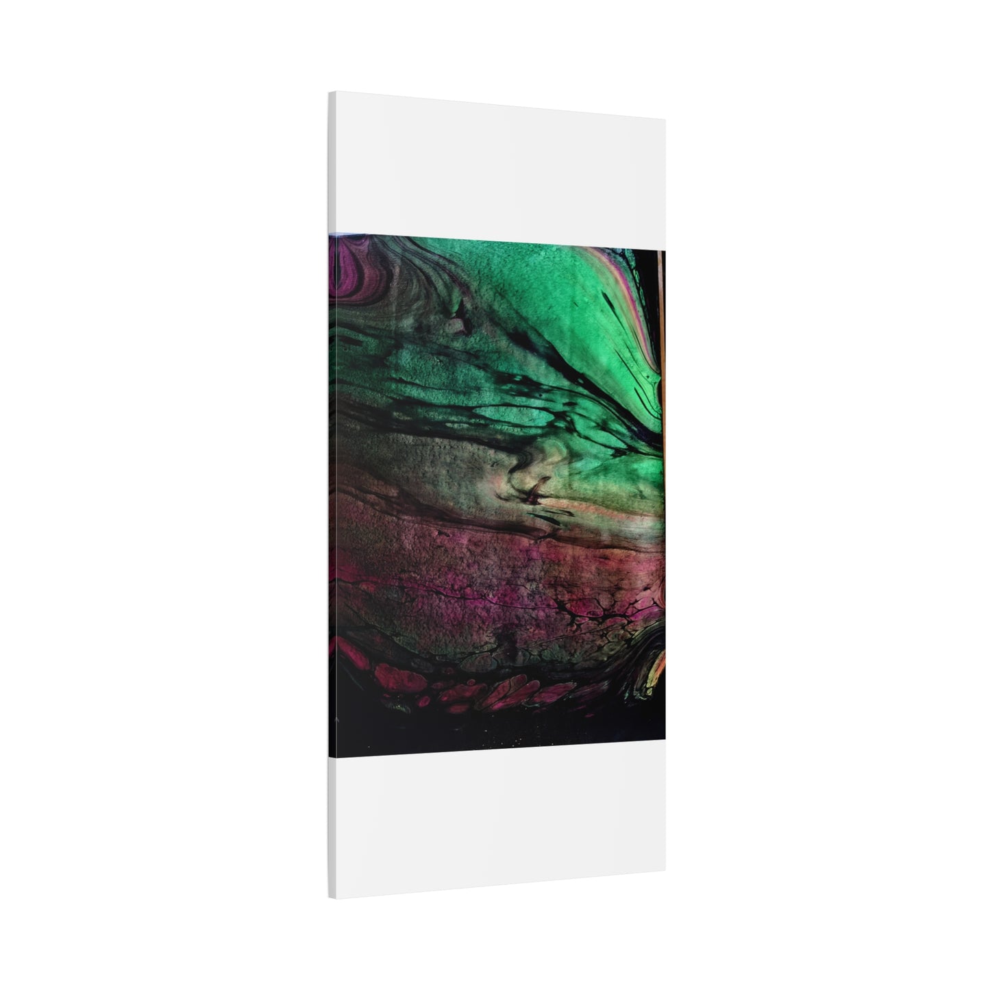flame tempered pour - Abstract Teal & Magenta Canvas Wall Art — Matte Stretched 1.25"