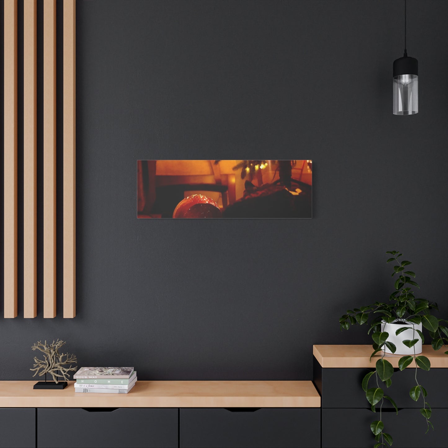 Christmas Tree Ornament Photo Canvas – Cozy Holiday Still Life Wall Art