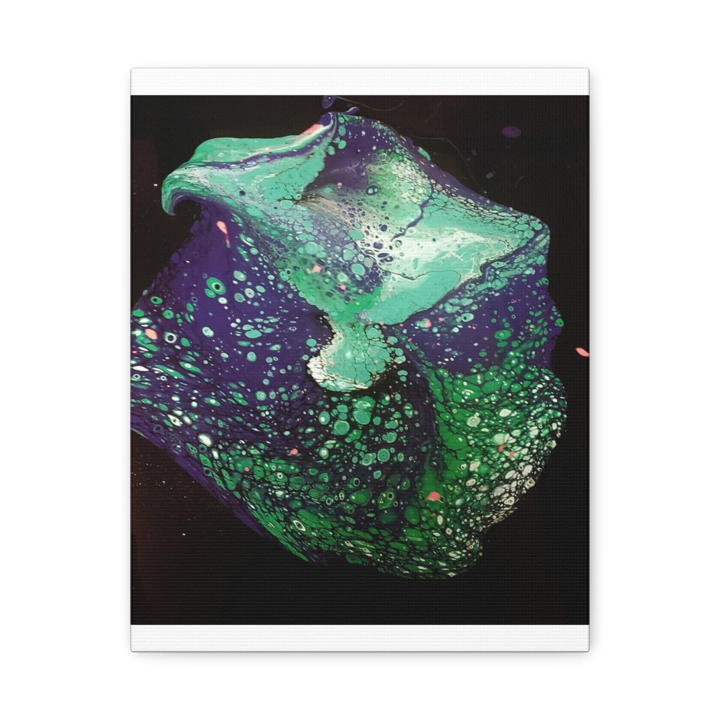 Abstract Green & Teal Fluid Art Canvas Print - Matte Stretched Wall Art