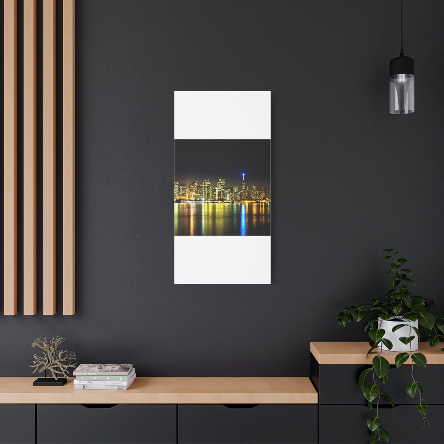 San Francisco Night Skyline Matte Canvas Print — Stretched 1.25"