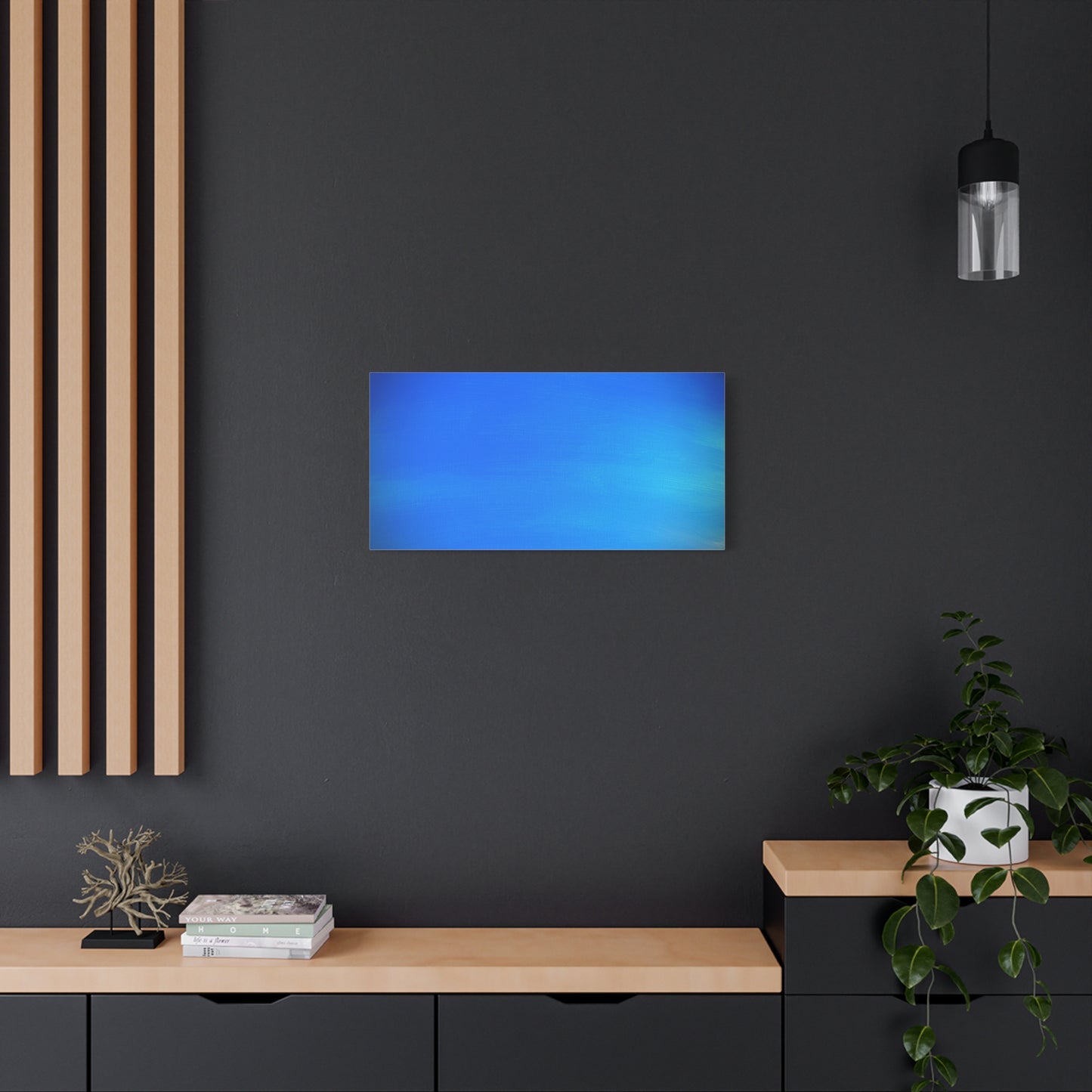 Blue Burst - Gradient Matte Canvas Print — Abstract Ocean Wall Art, Stretched 1.25"