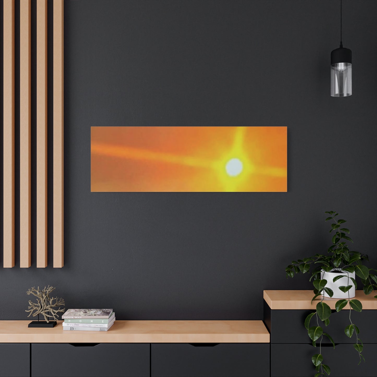 Sunburst Sunset Canvas Print — Warm Abstract Wall Art