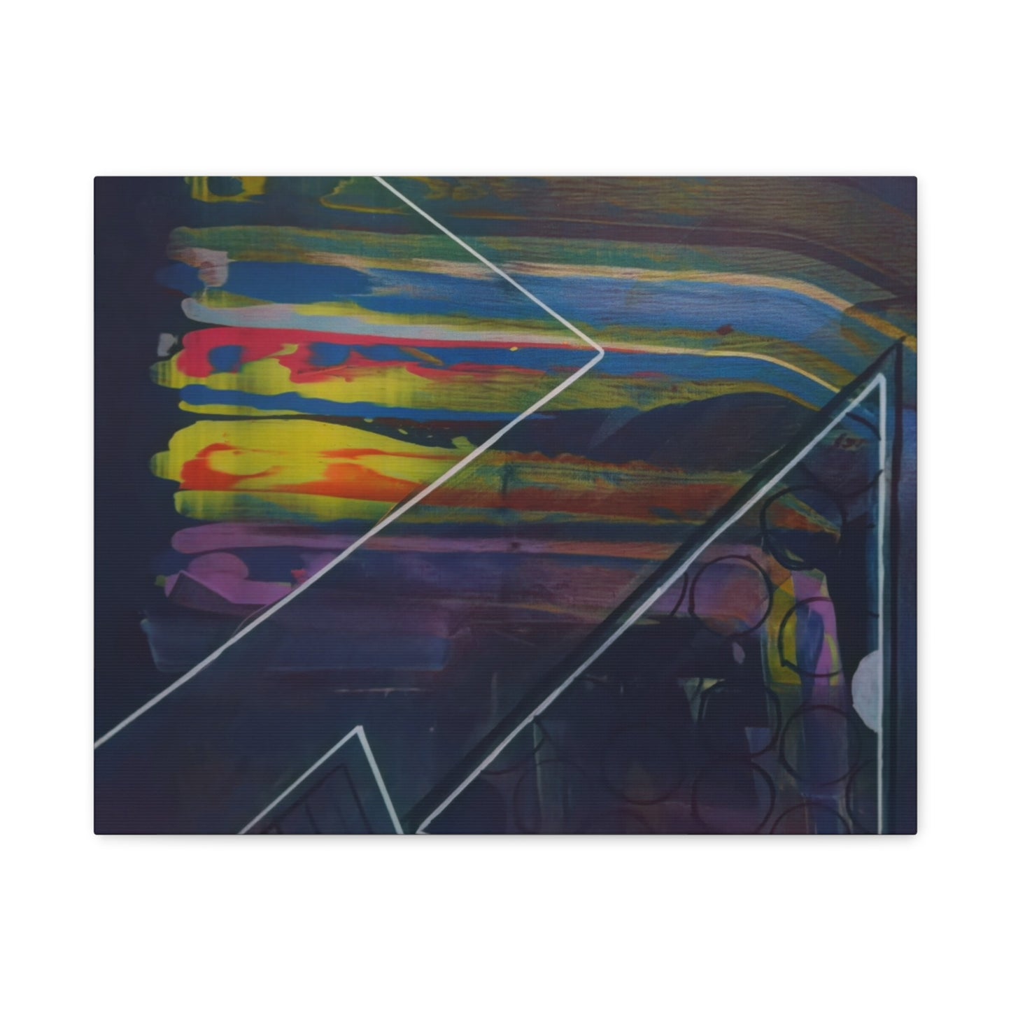 Abstract Geometric Canvas Art - 2025 astronomy – Colorful Drip Triangle Stretched Canvas