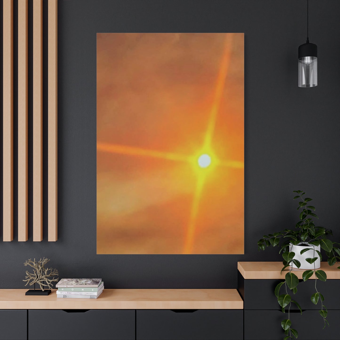 Sunburst Sunset Canvas Print — Warm Abstract Wall Art