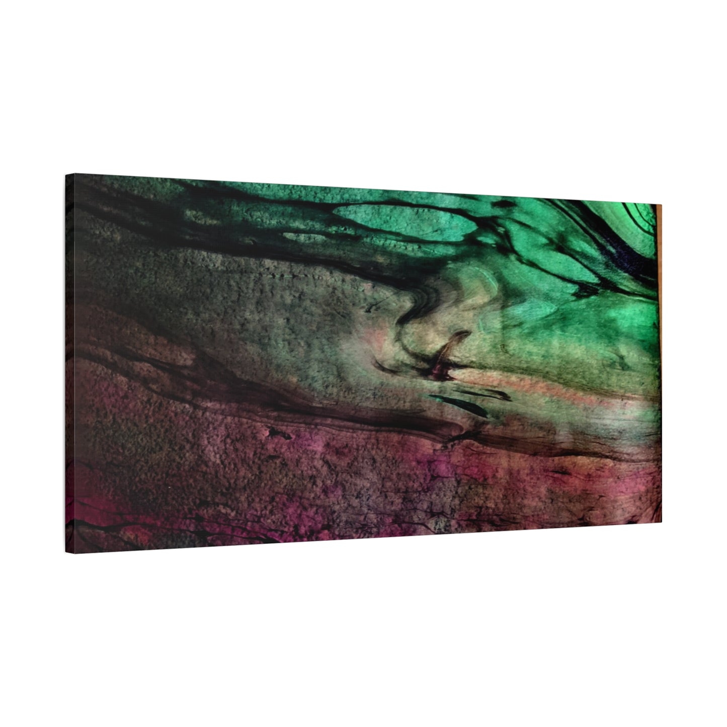 flame tempered pour - Abstract Teal & Magenta Canvas Wall Art — Matte Stretched 1.25"