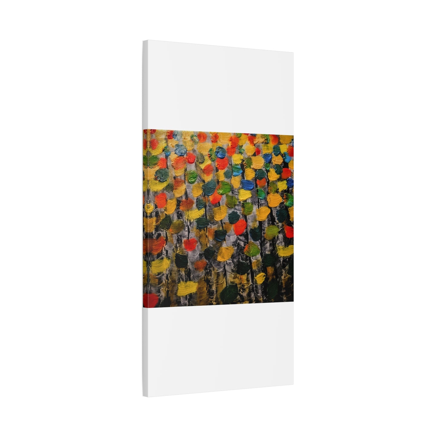 birch trees with color strokes - Abstract Color Bloom Matte Canvas Wall Art — Stretched 1.25"