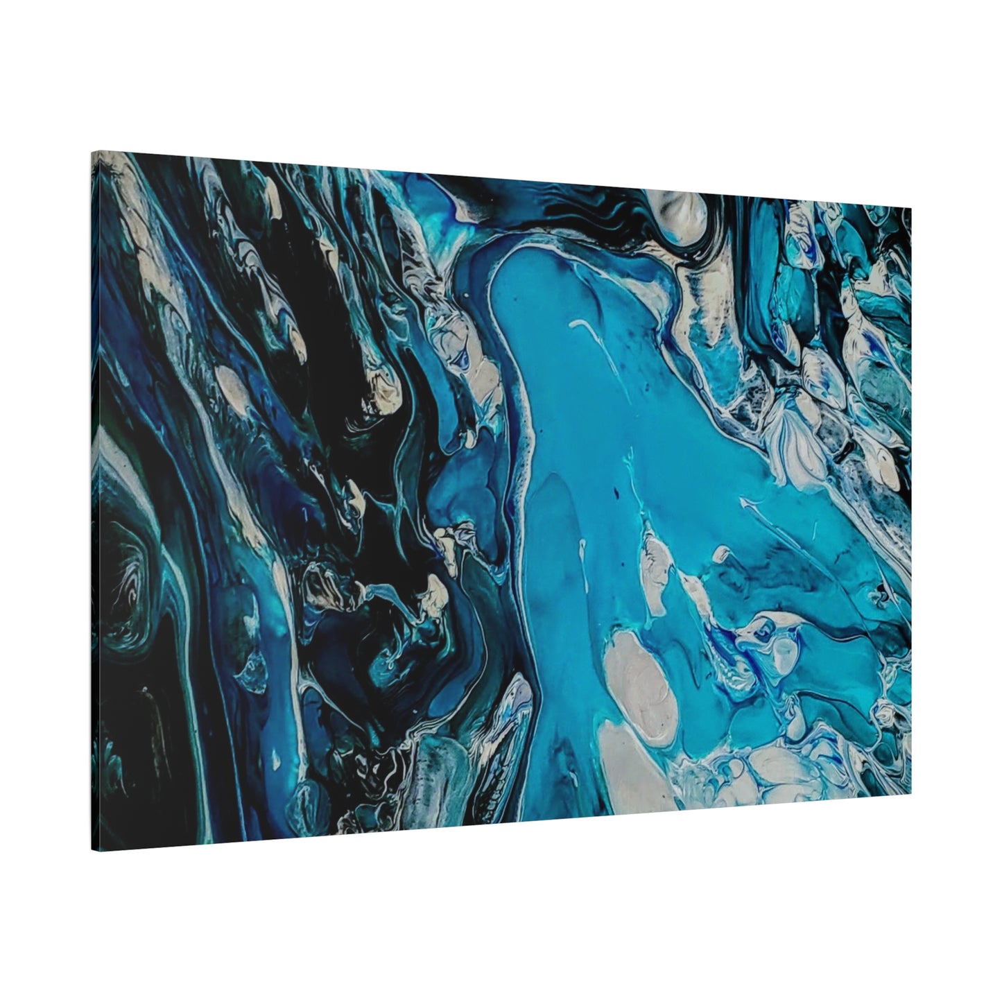 Blue Ocean Abstract Matte Canvas Print — Stretched Wall Art