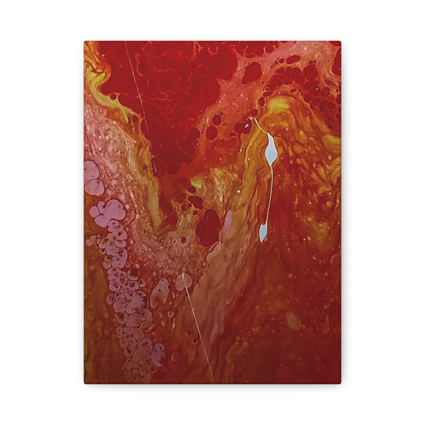 Abstract Red Fluid Art Canvas Print — Matte Stretched Wall Art