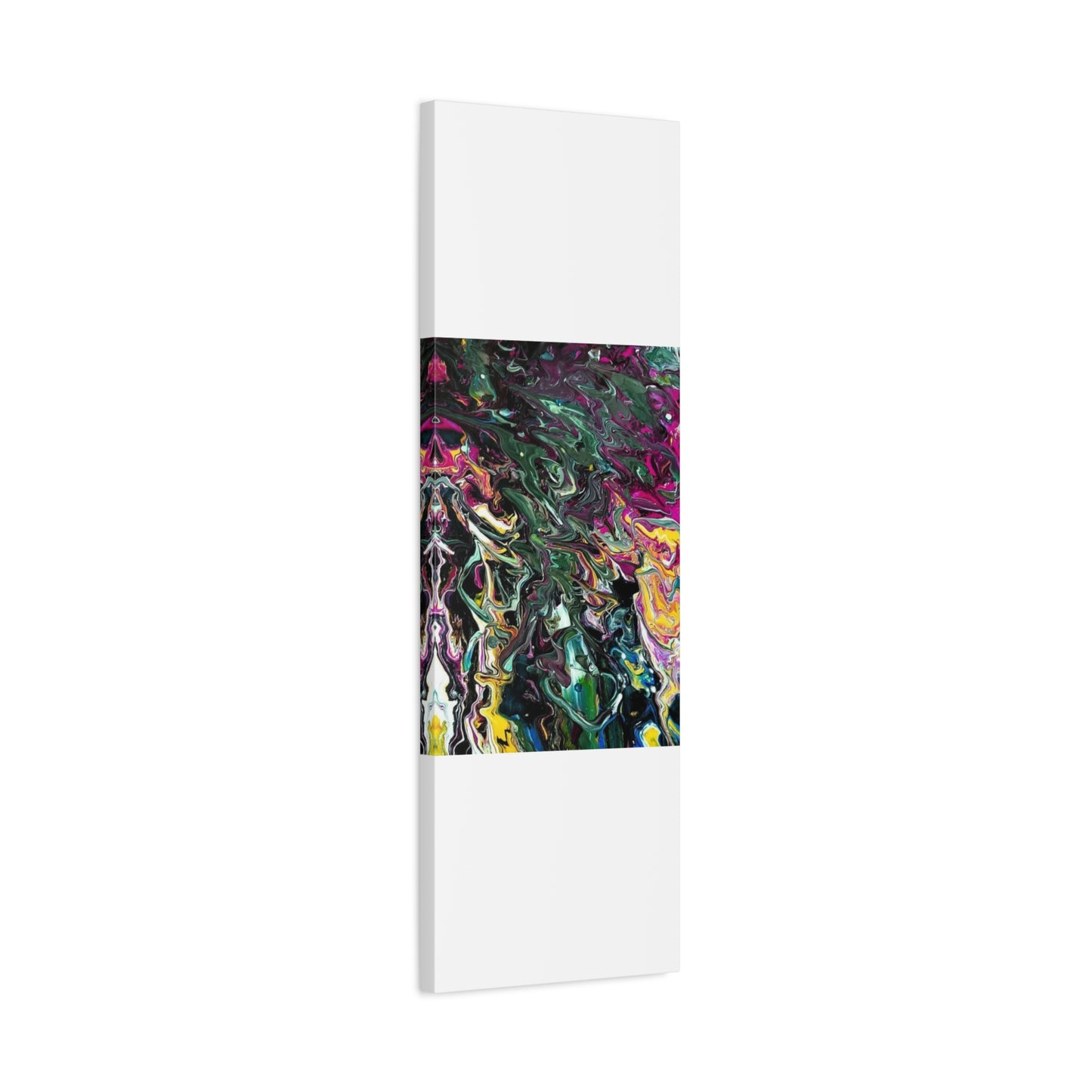 chaos in the garden - Abstract Fluid Art Matte Canvas Print - Colorful Swirl Wall Art