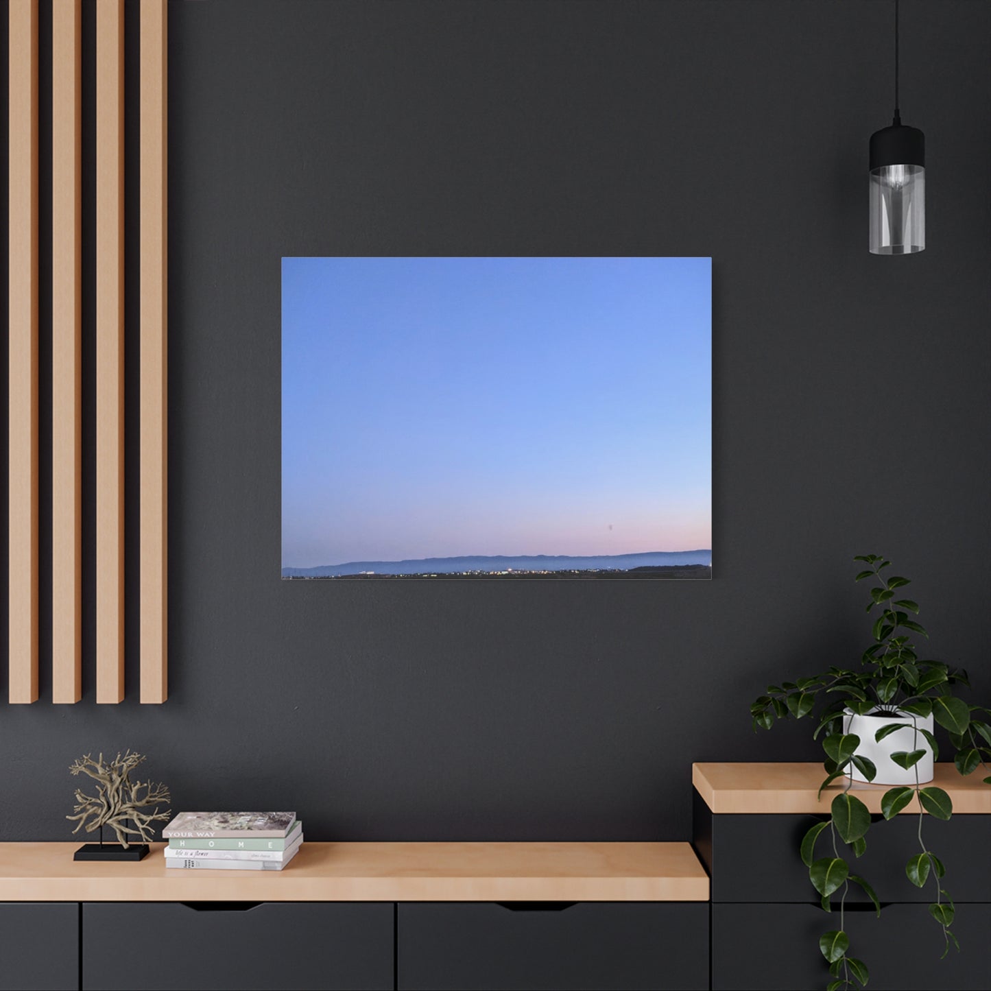 Serene Blue Horizon Matte Canvas Print — Stretched Wall Art