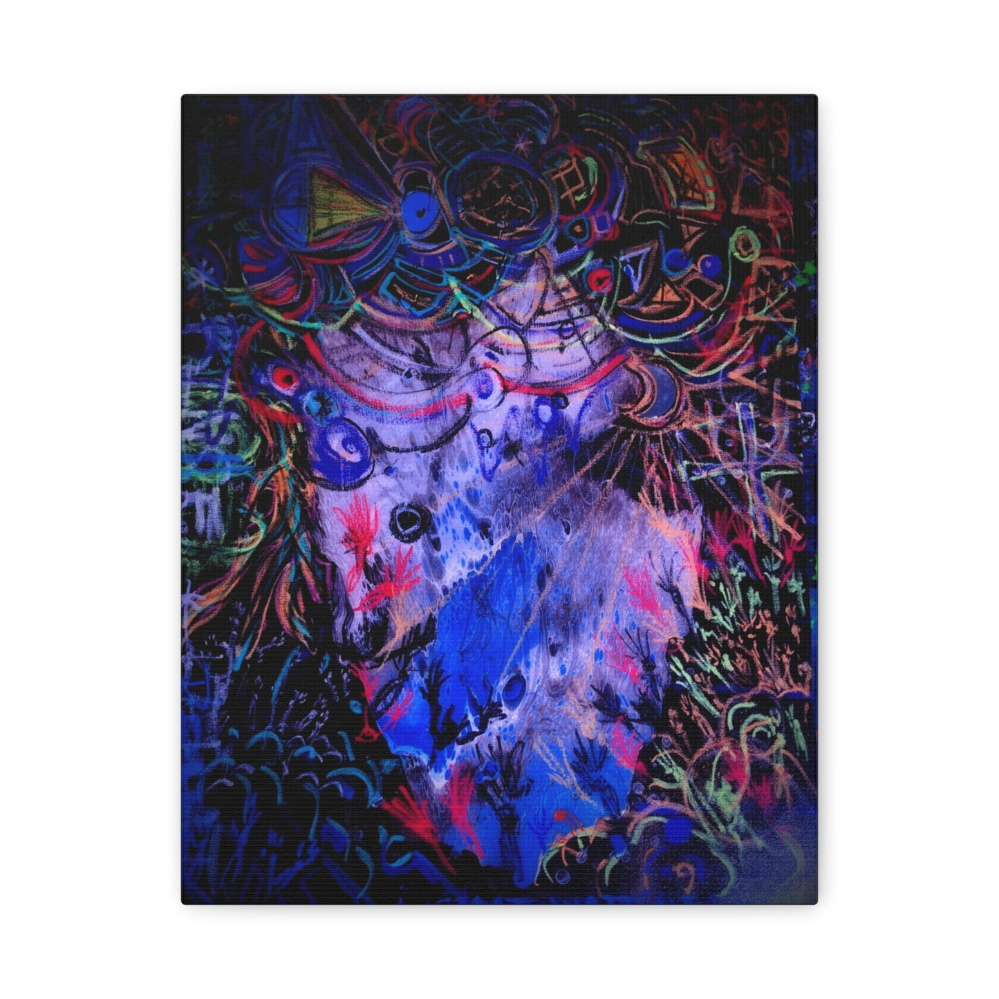 soul_extractions - Abstract Neon Canvas Art - Vibrant Psychedelic Wall Decor