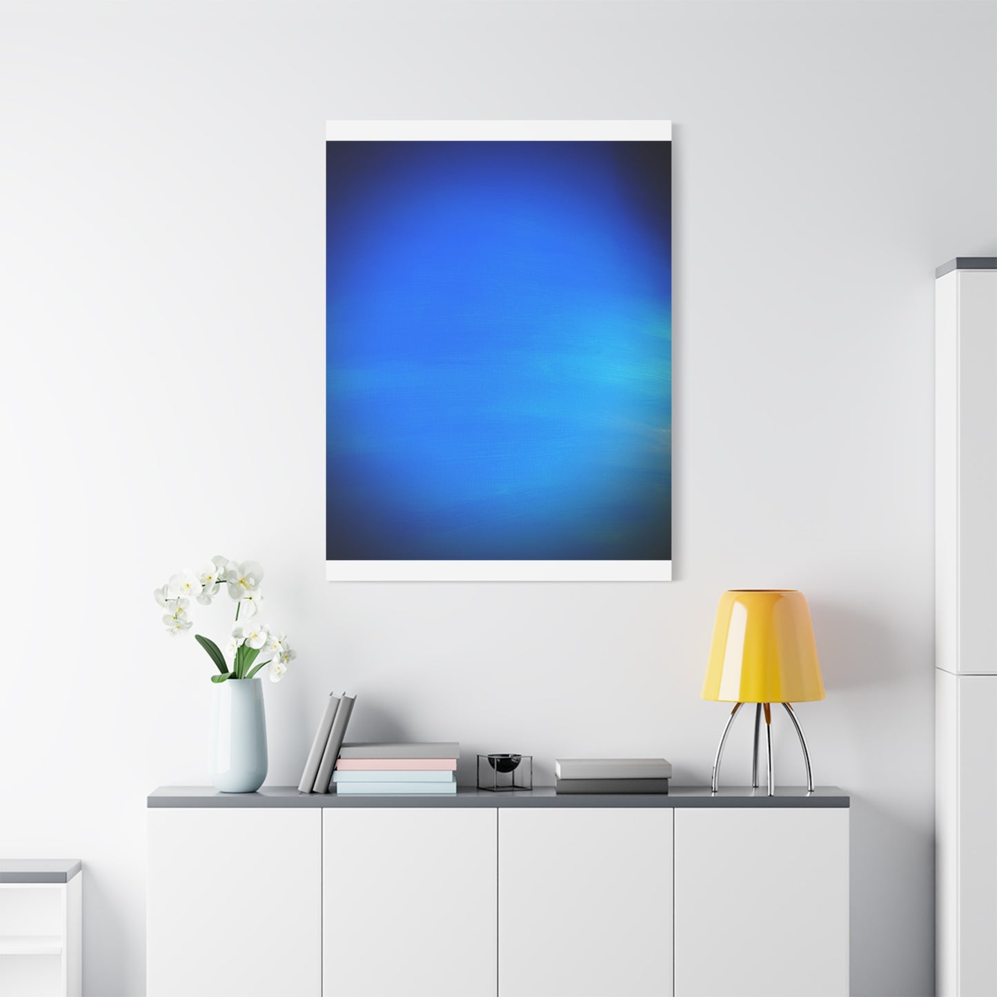 Blue Burst - Gradient Matte Canvas Print — Abstract Ocean Wall Art, Stretched 1.25"