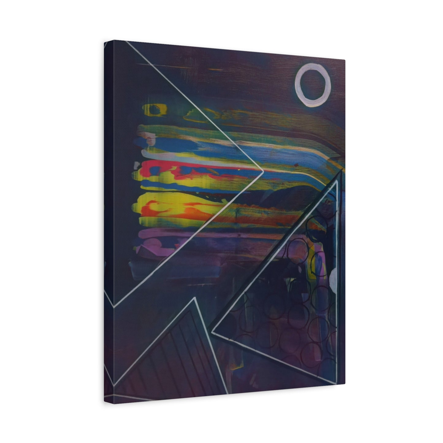Abstract Geometric Canvas Art - 2025 astronomy – Colorful Drip Triangle Stretched Canvas
