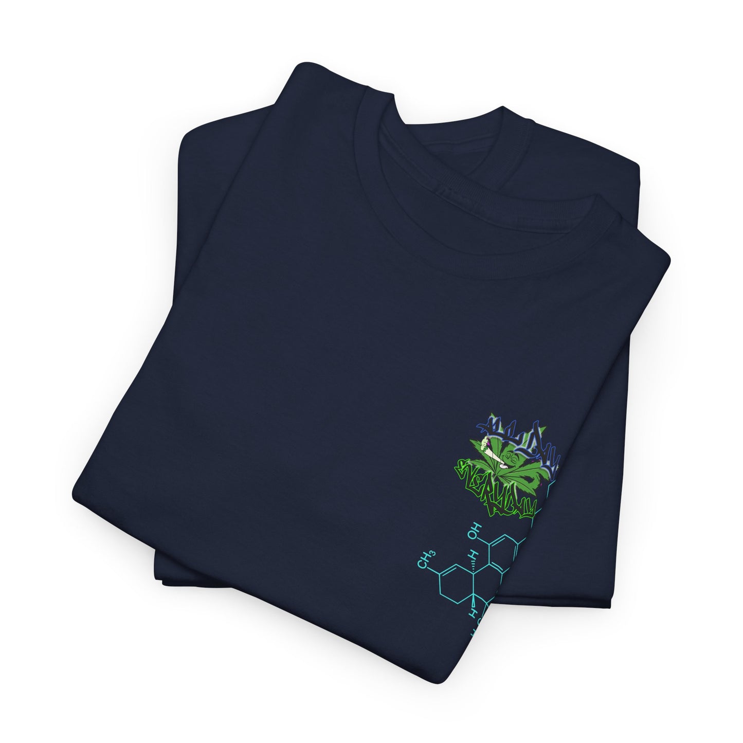 AllDay | Everyday - molecular logo — Green Graffiti Plant Design Chest & Back Print