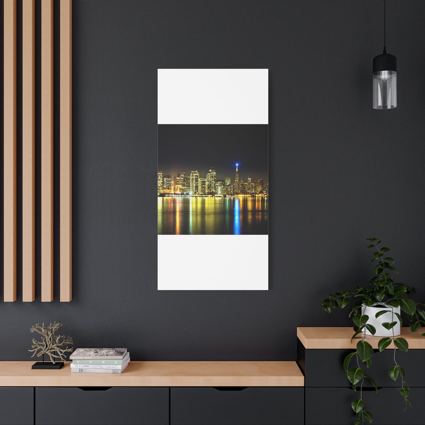 San Francisco Night Skyline Matte Canvas Print — Stretched 1.25"