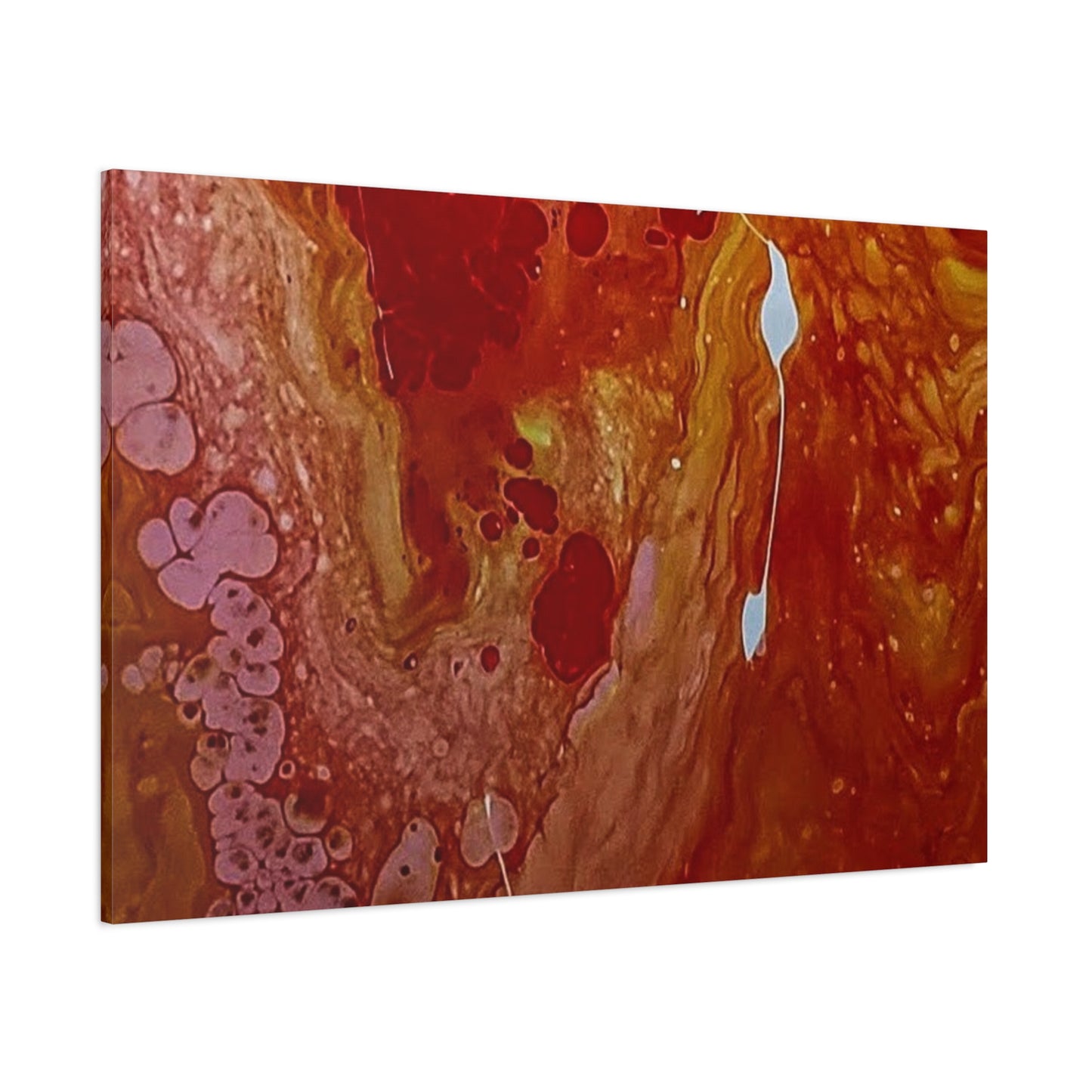 Abstract Red Fluid Art Canvas Print — Matte Stretched Wall Art