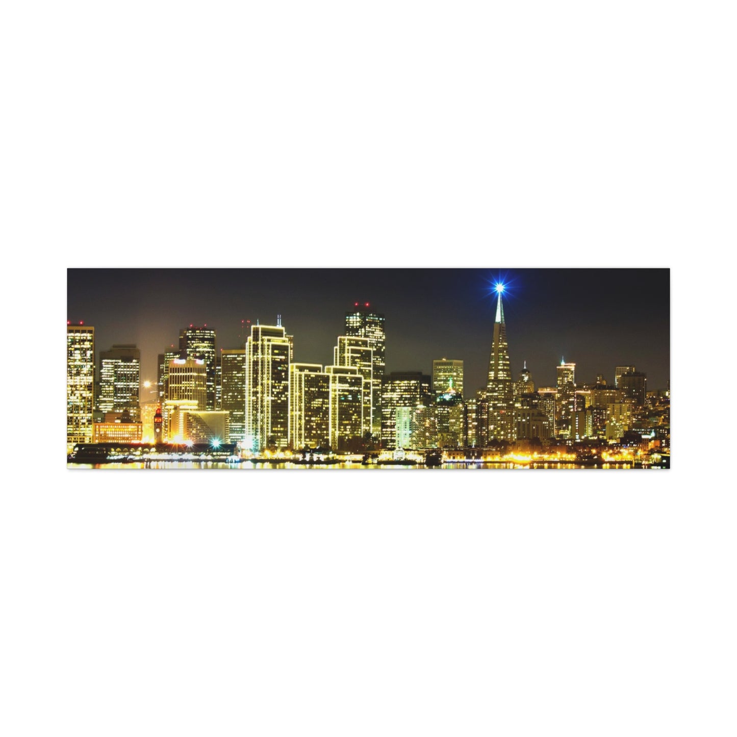 San Francisco Night Skyline Matte Canvas Print — Stretched 1.25"