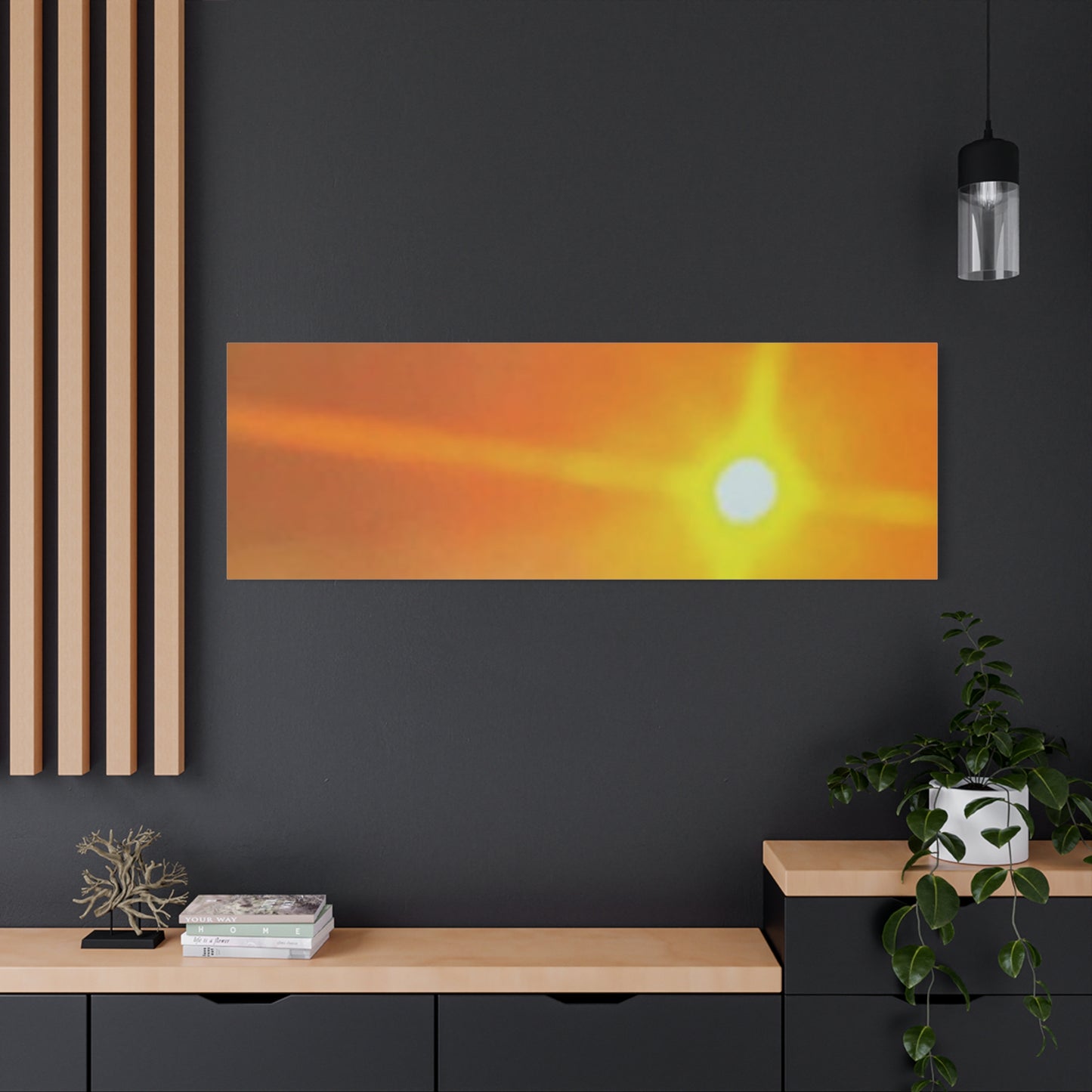 Sunburst Sunset Canvas Print — Warm Abstract Wall Art