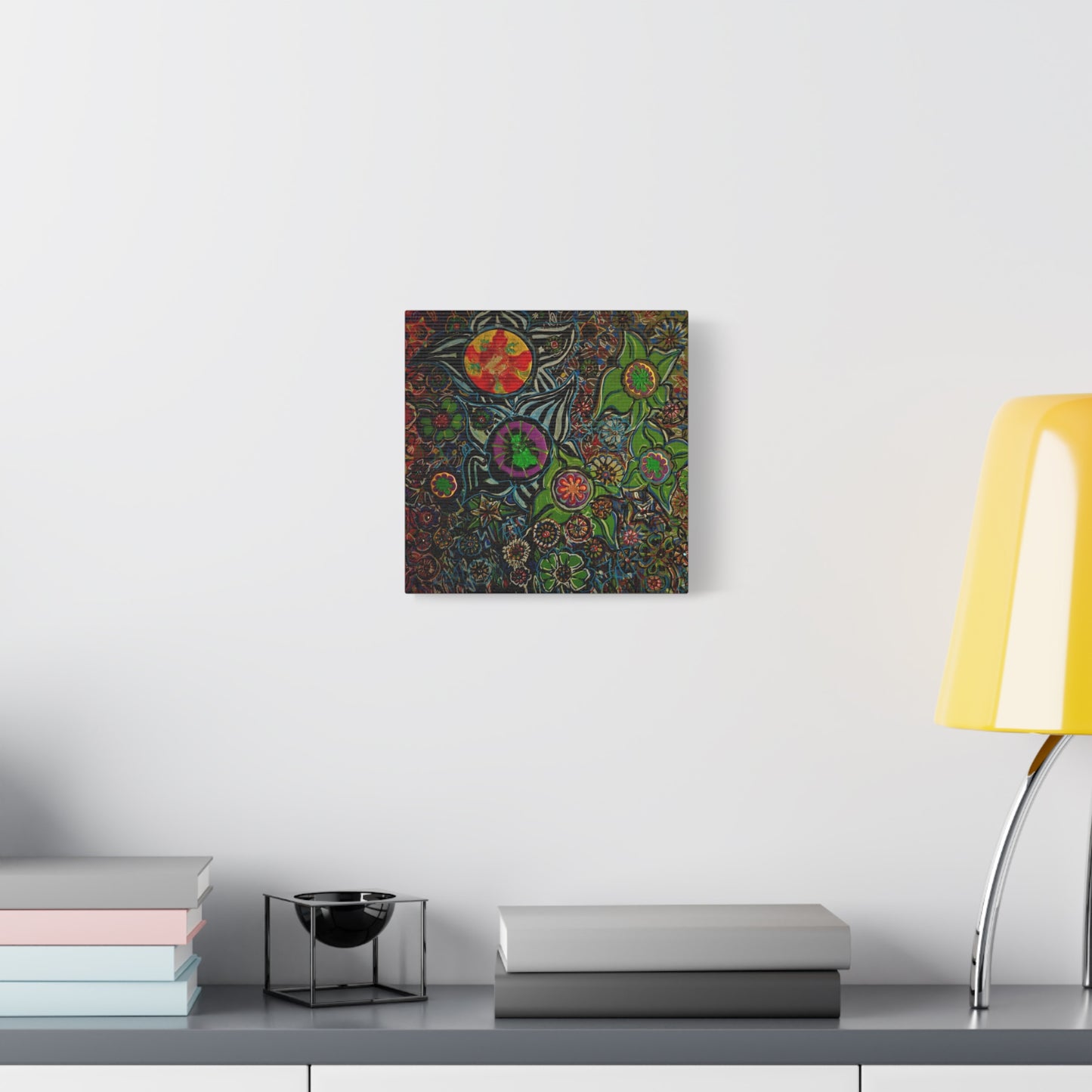 Urban_gardening-03 - Psychedelic Floral Canvas Print — Vibrant Abstract Garden Wall Art