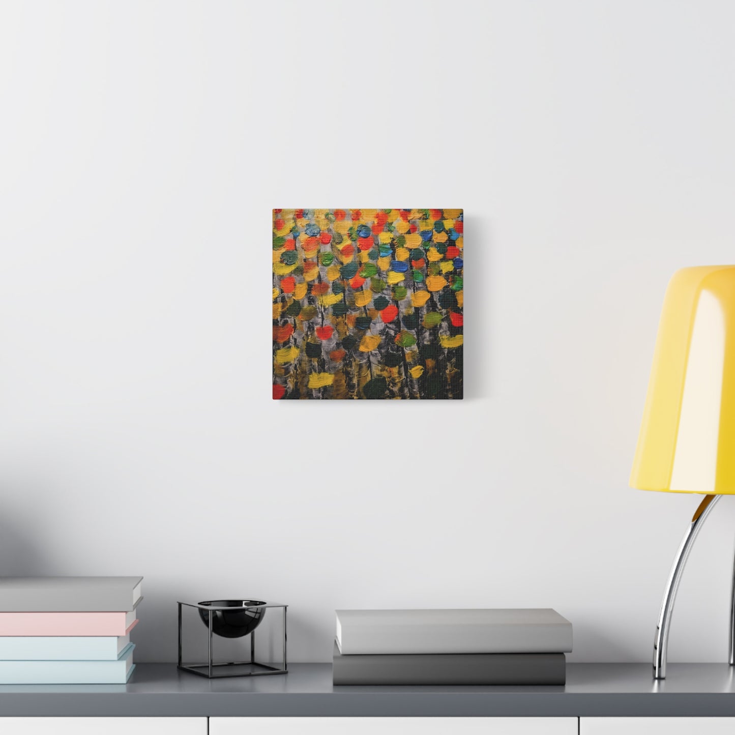 birch trees with color strokes - Abstract Color Bloom Matte Canvas Wall Art — Stretched 1.25"