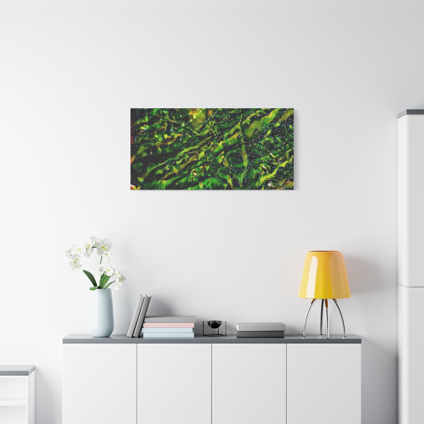 Confessions - Abstract Green Texture Canvas - Matte Stretched Wall Art