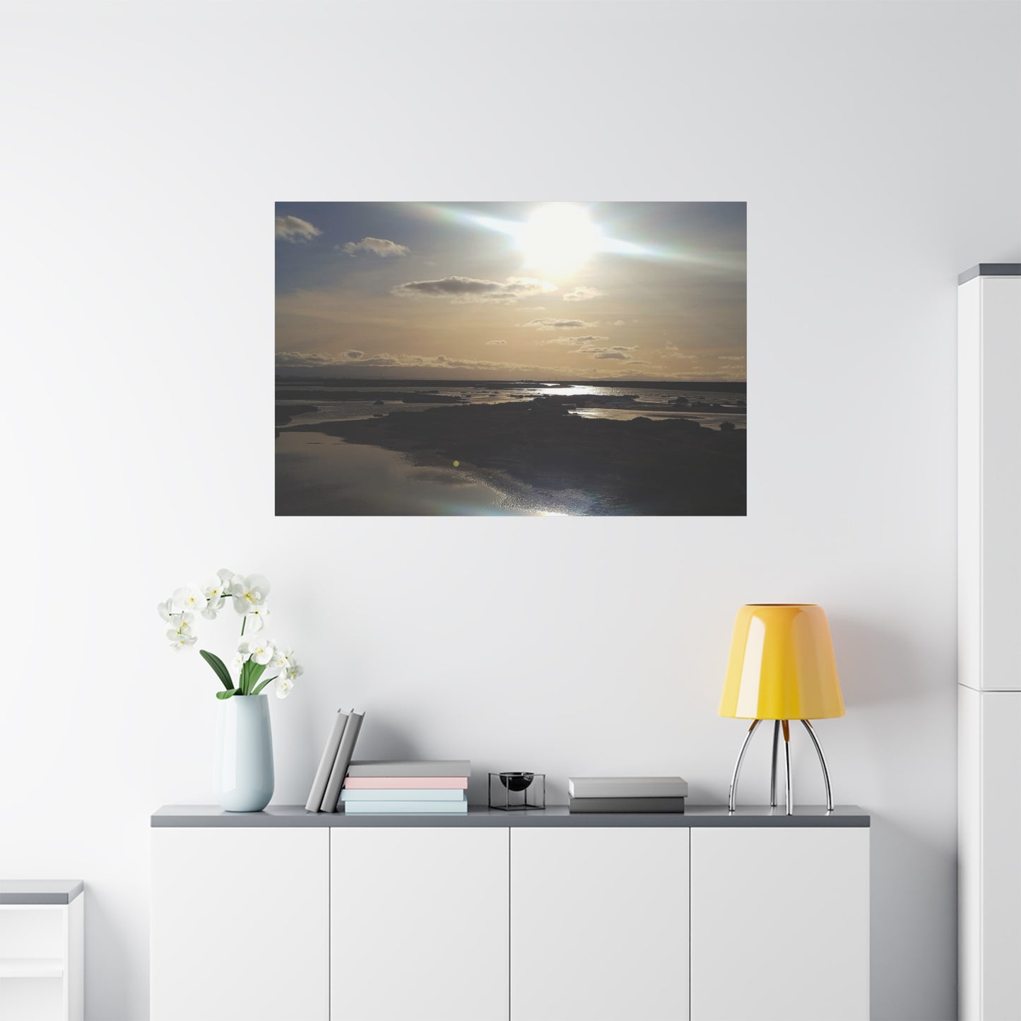 Sunlit Coastal Reflection (don edwards preserve)Canvas Print — Matte Stretched Wall Art