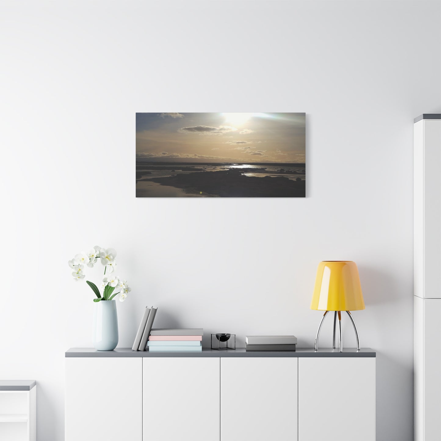 Sunlit Coastal Reflection (don edwards preserve)Canvas Print — Matte Stretched Wall Art