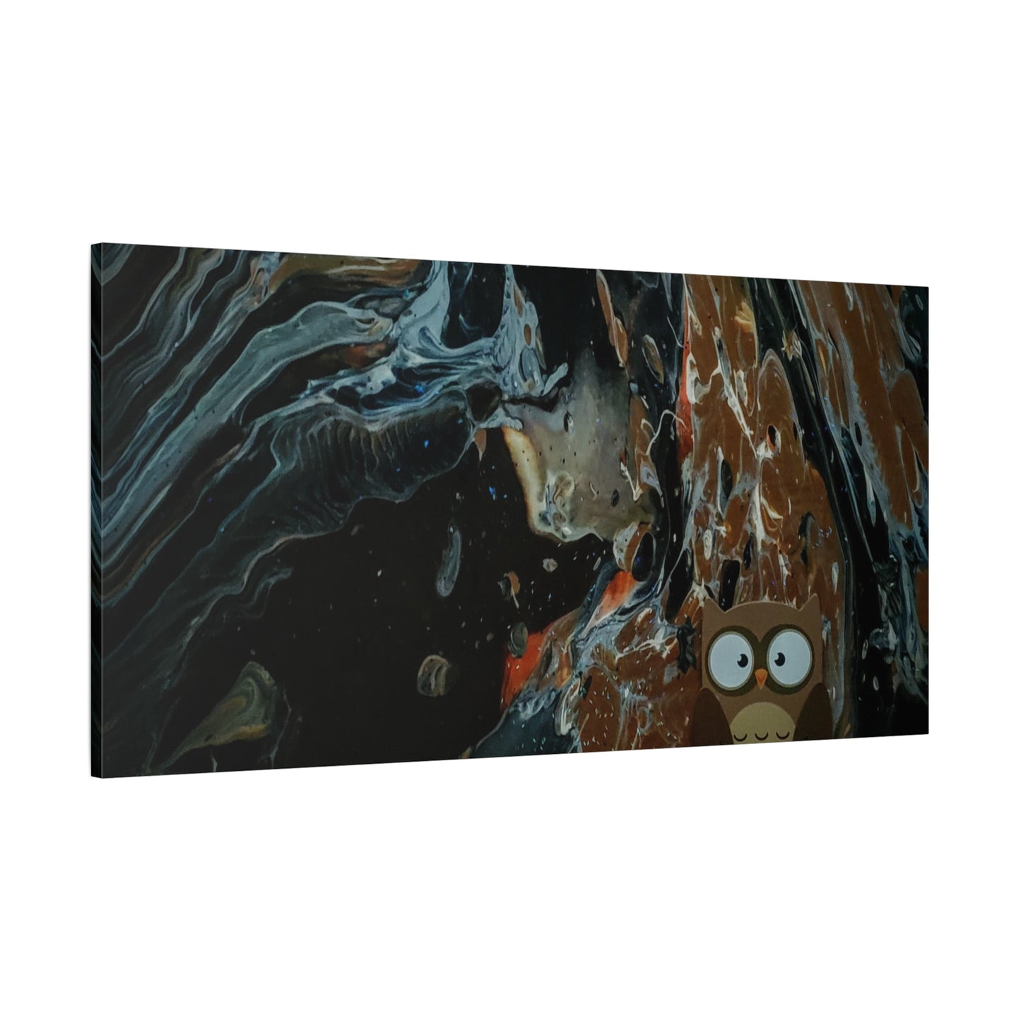 Abstract Swirl Owl Matte Canvas Print