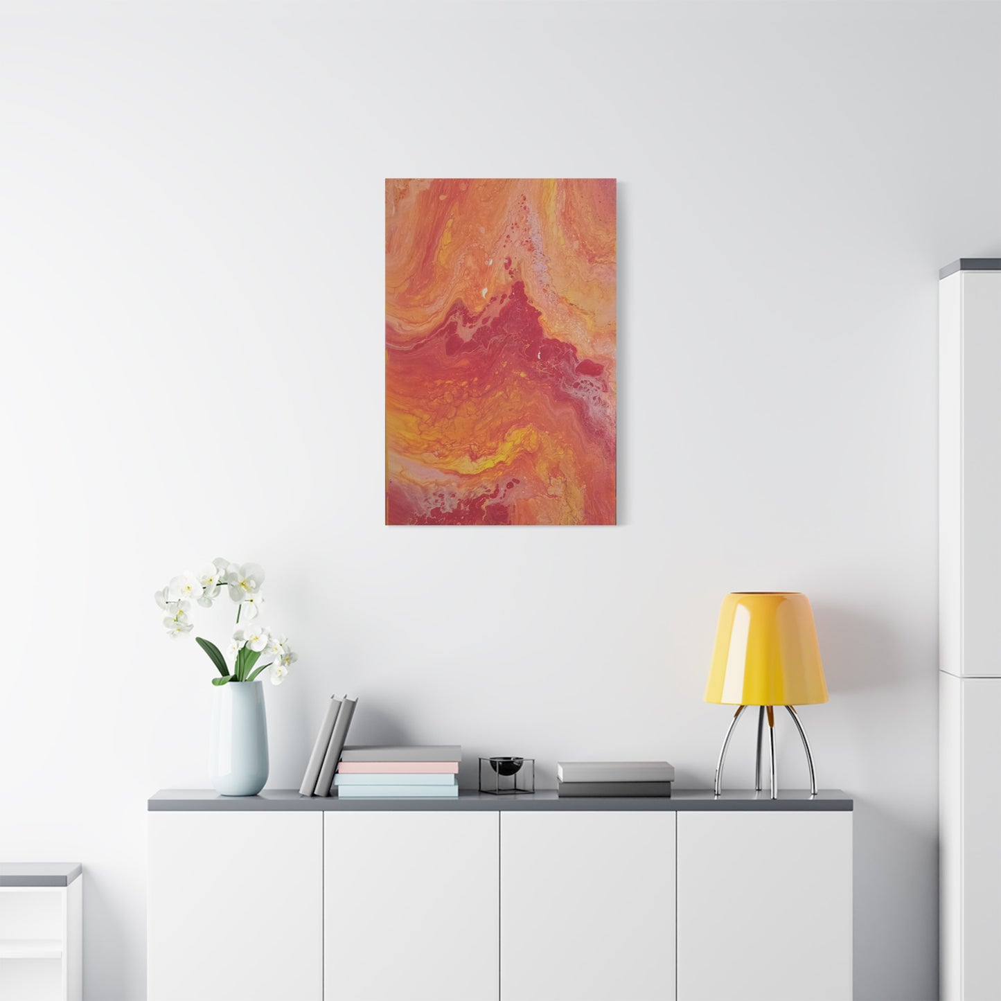 Abstract Pepto Popured - Sunset Swirl Matte Canvas Art - Stretched 1.25"