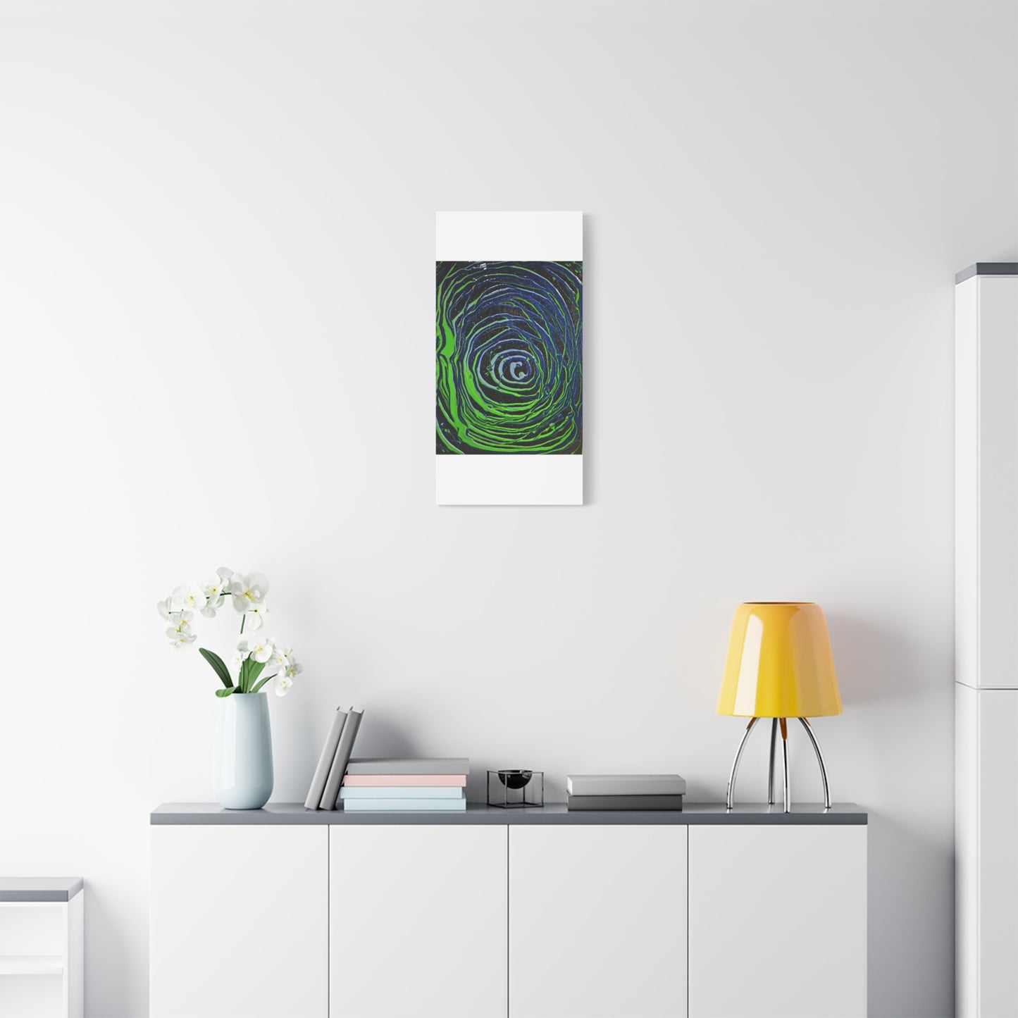 Abstract Green Swirl Matte Canvas Art — Stretched 1.25" Wall Décor