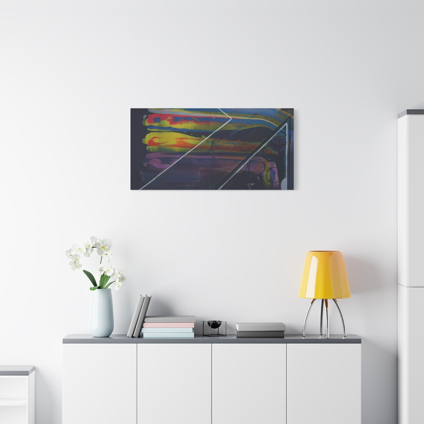 Abstract Geometric Canvas Art - 2025 astronomy – Colorful Drip Triangle Stretched Canvas