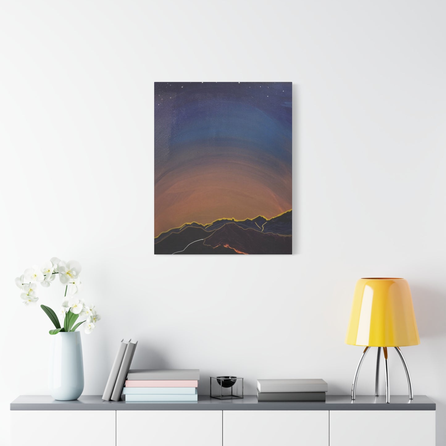 Sunset Mountain Canvas Wall Art - first light — Matte Stretched Landscape Print
