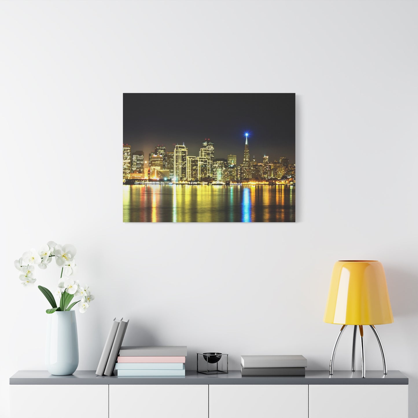 San Francisco Night Skyline Matte Canvas Print — Stretched 1.25"